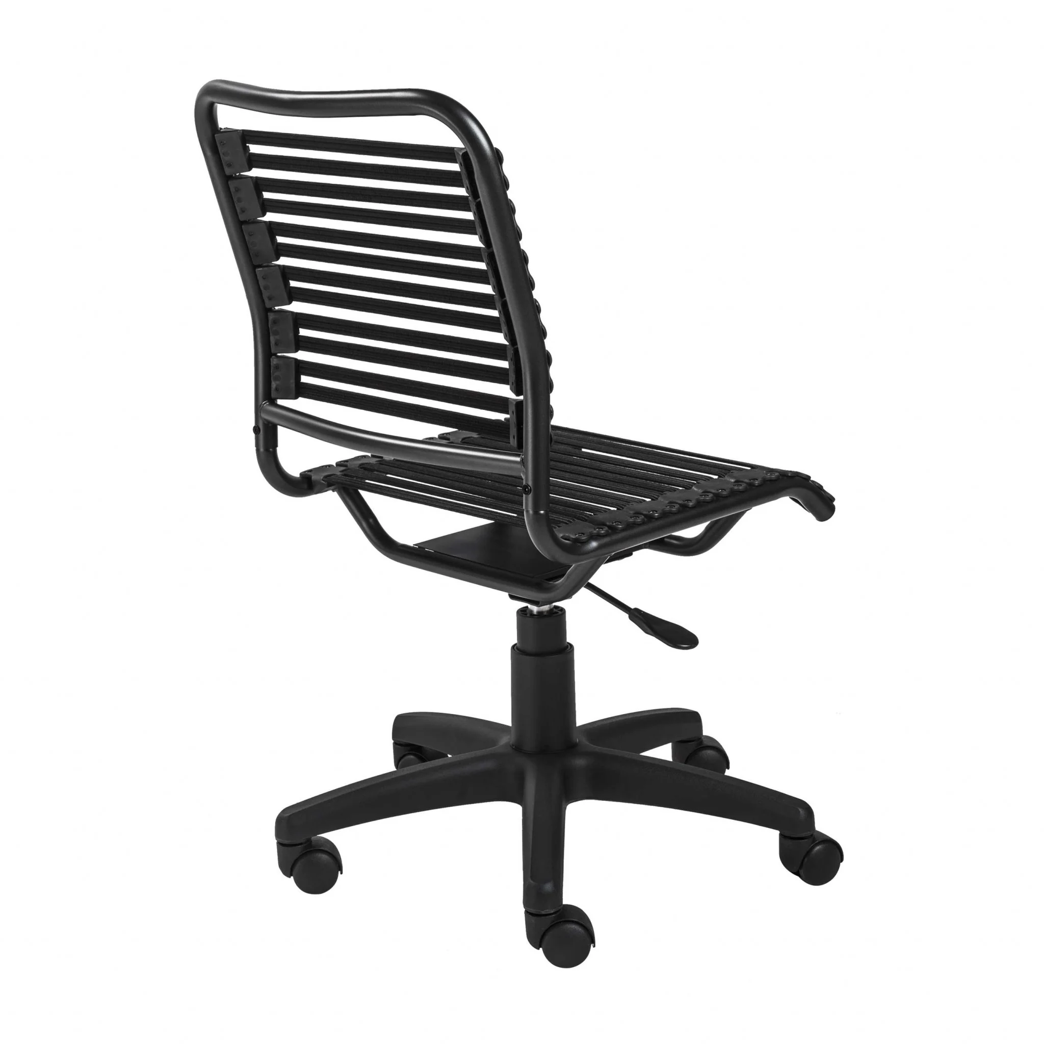 Black Flat Bungie Cord Low Back Rolling Office Chair By Homeroots - Image 5