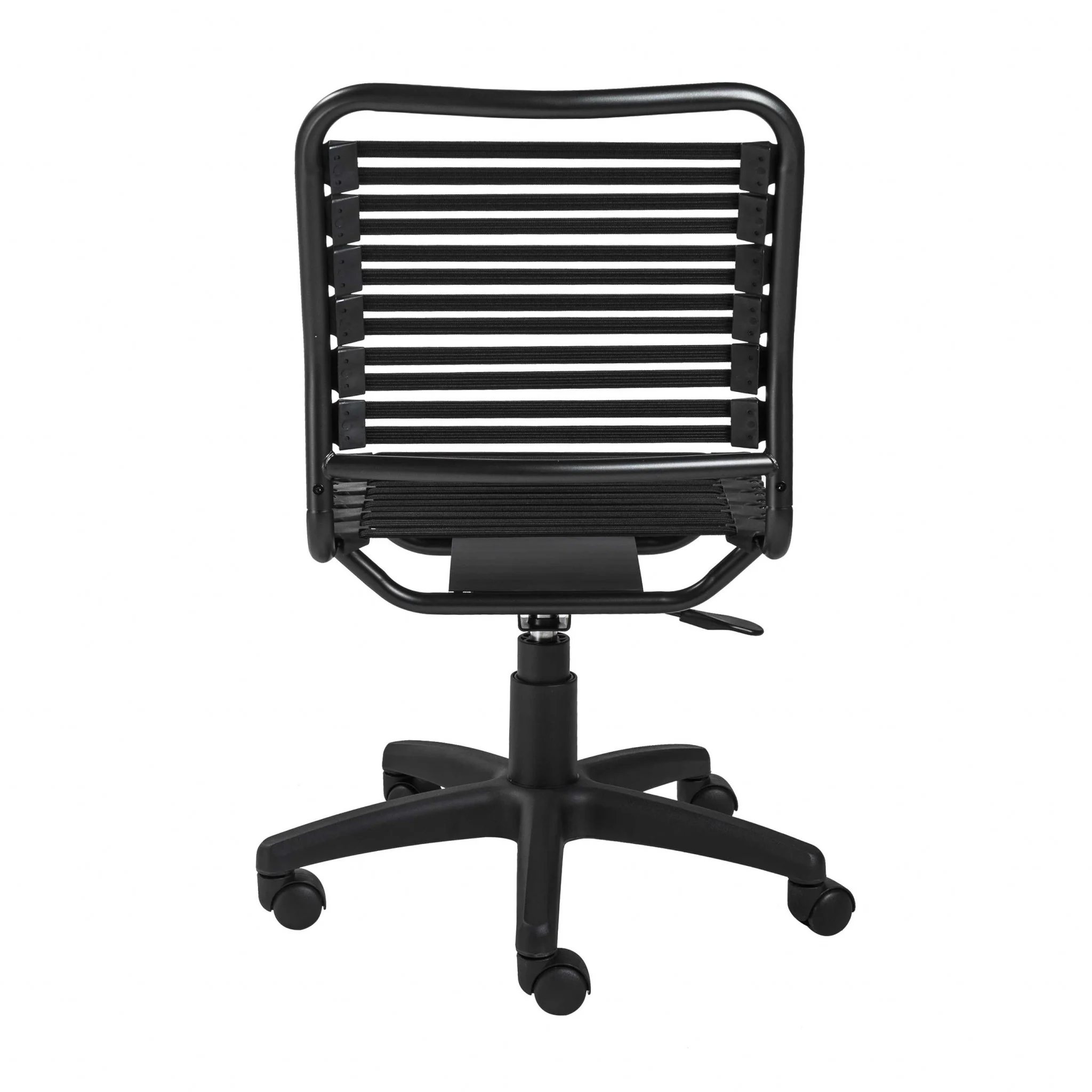 Black Flat Bungie Cord Low Back Rolling Office Chair By Homeroots - Image 6