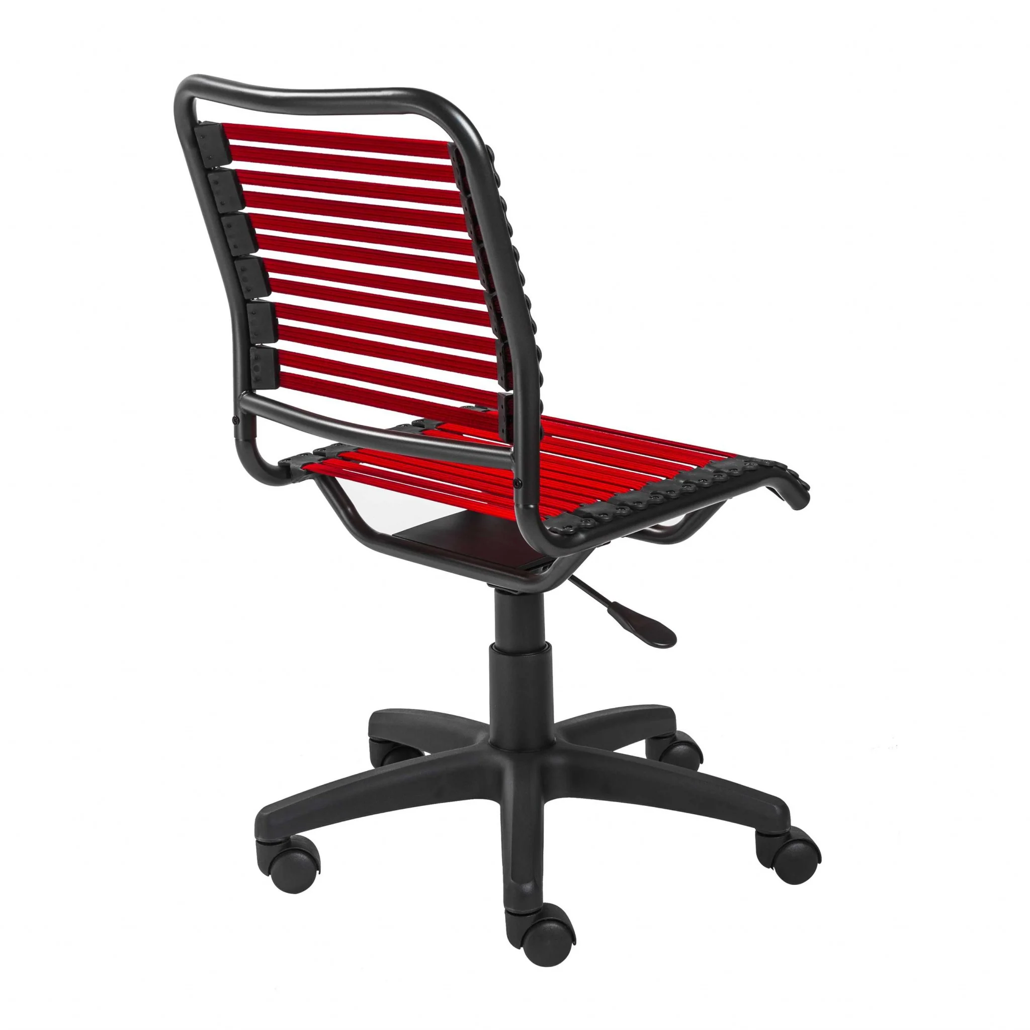 Black Flat Bungie Cord Low Back Rolling Office Chair By Homeroots - Image 9