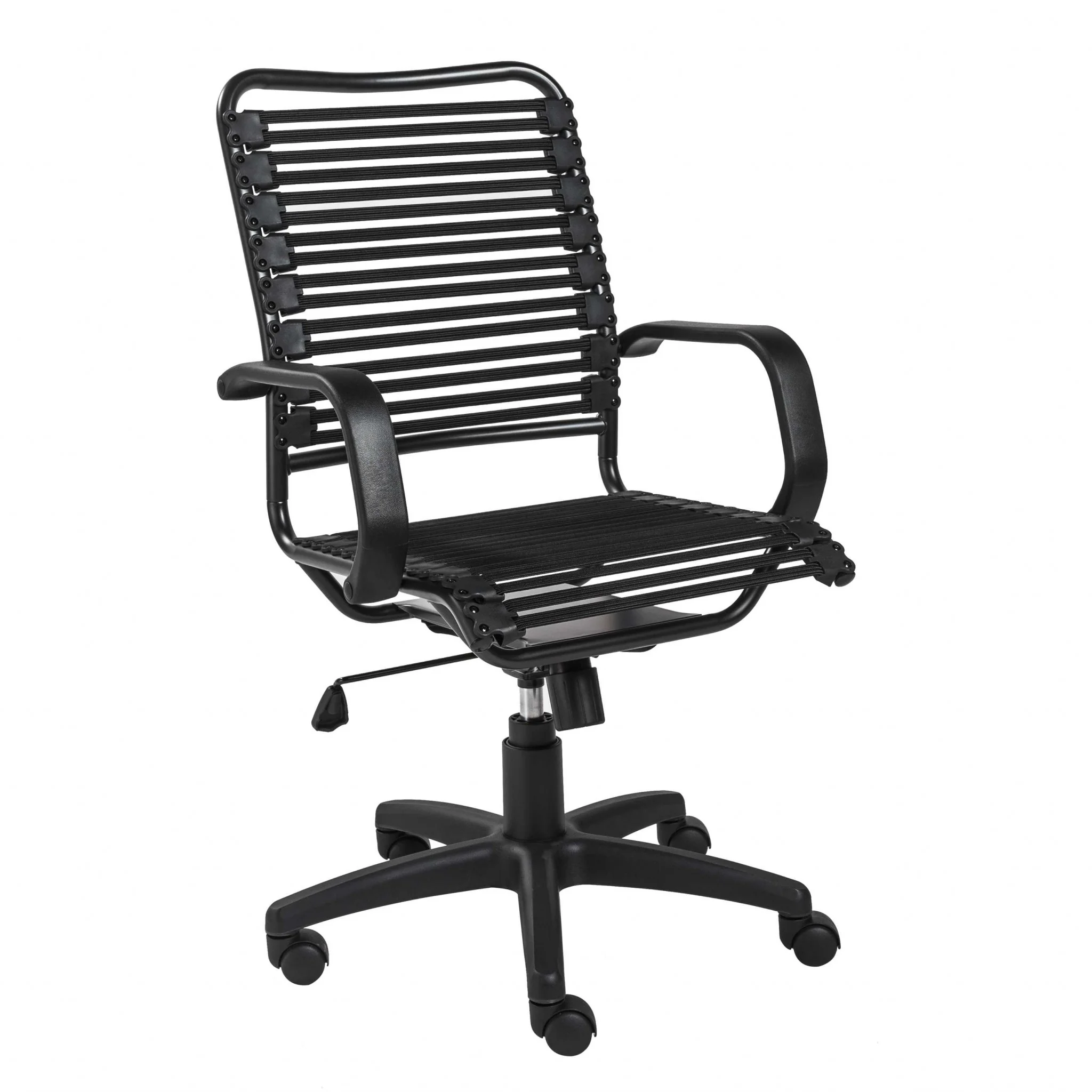 Black Flat Bungie Cords High Back Office Chair with Graphite Black Frame and Base By Homeroots - Image 3