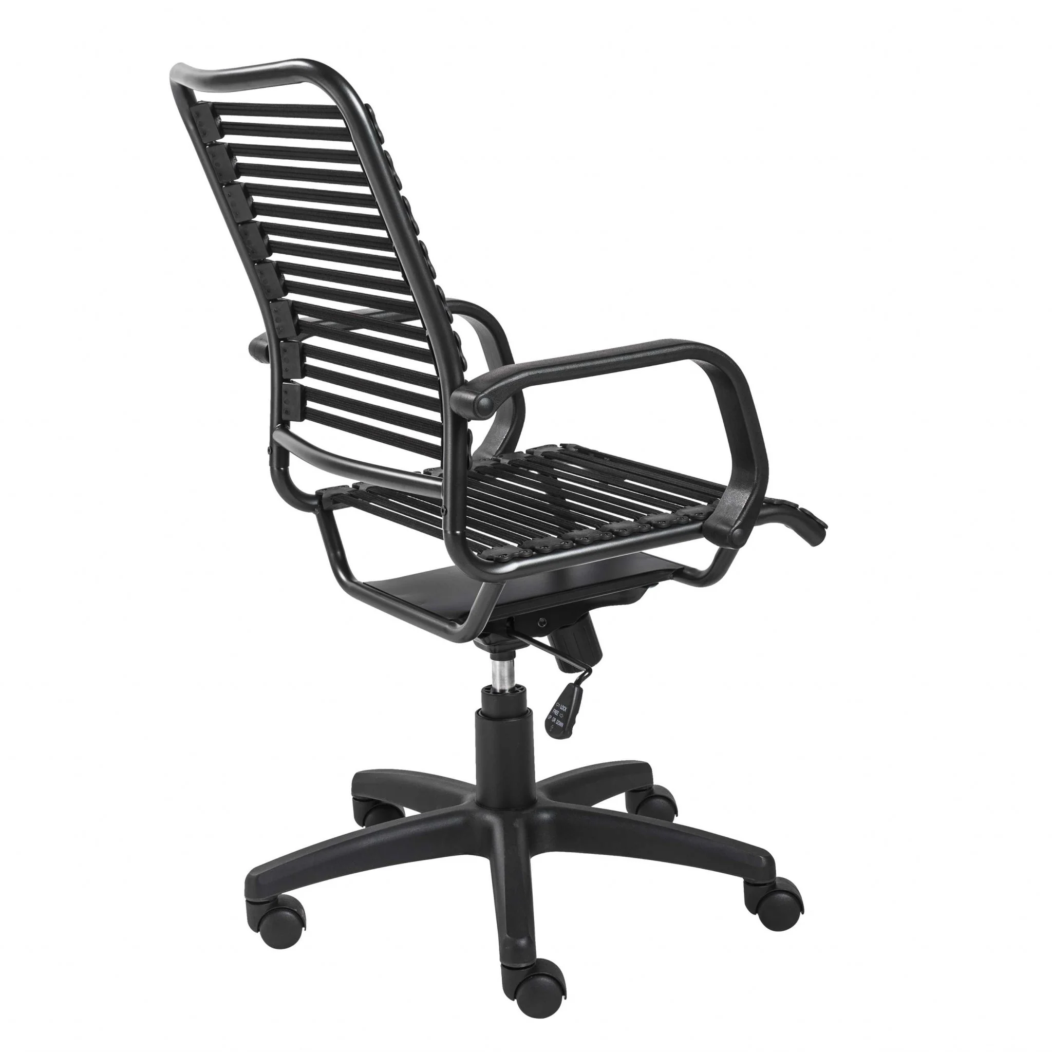 Black Flat Bungie Cords High Back Office Chair with Graphite Black Frame and Base By Homeroots - Image 5