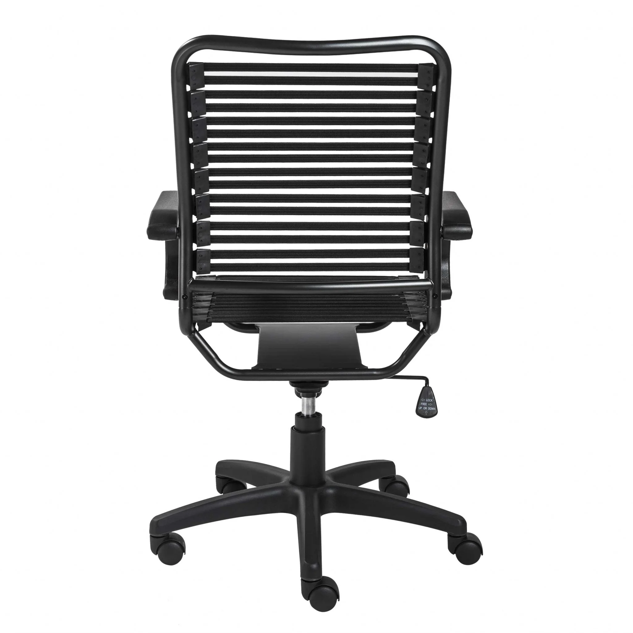Black Flat Bungie Cords High Back Office Chair with Graphite Black Frame and Base By Homeroots - Image 6