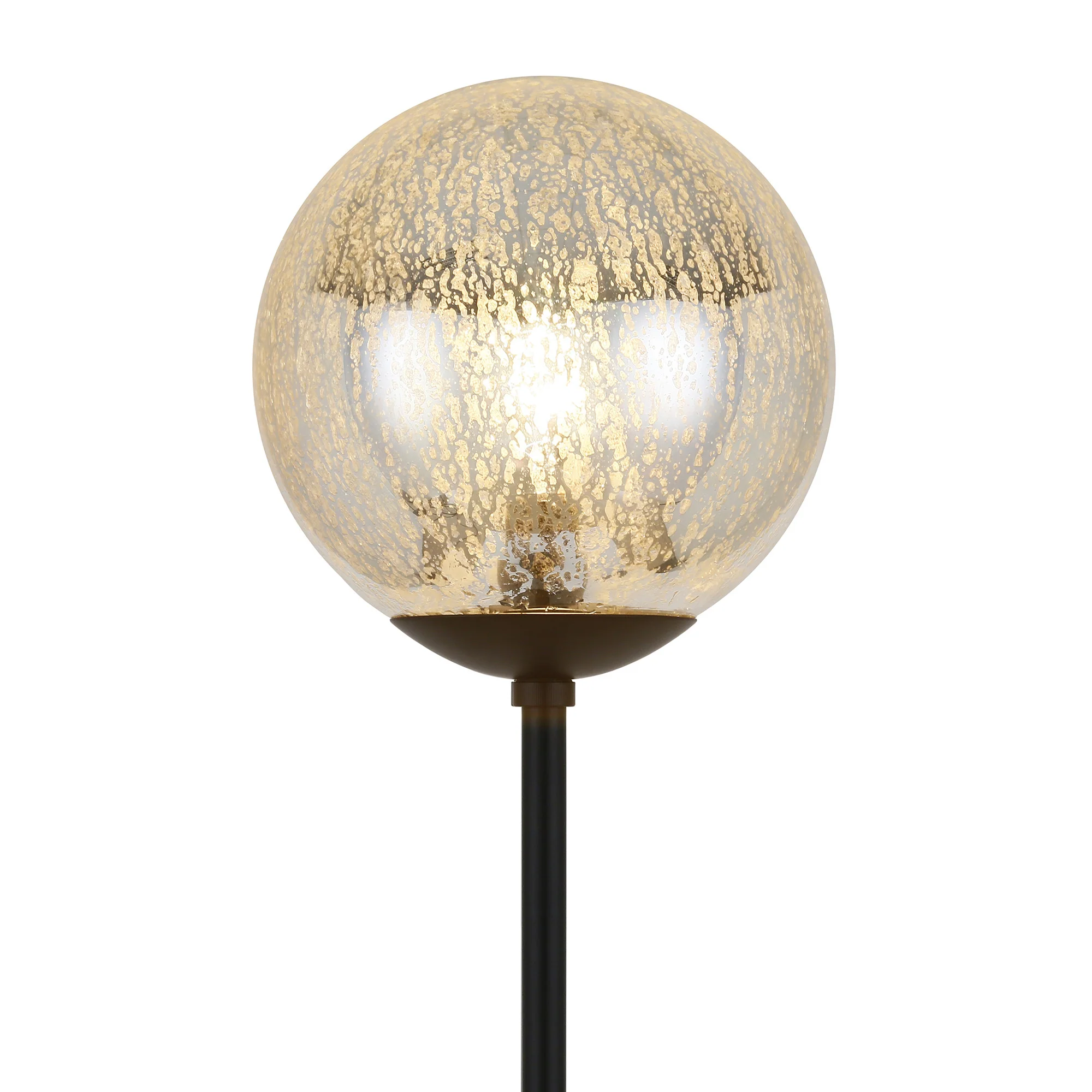Black Floor Lamp With Gold Mercury Glass Globe By Homeroots - Image 5
