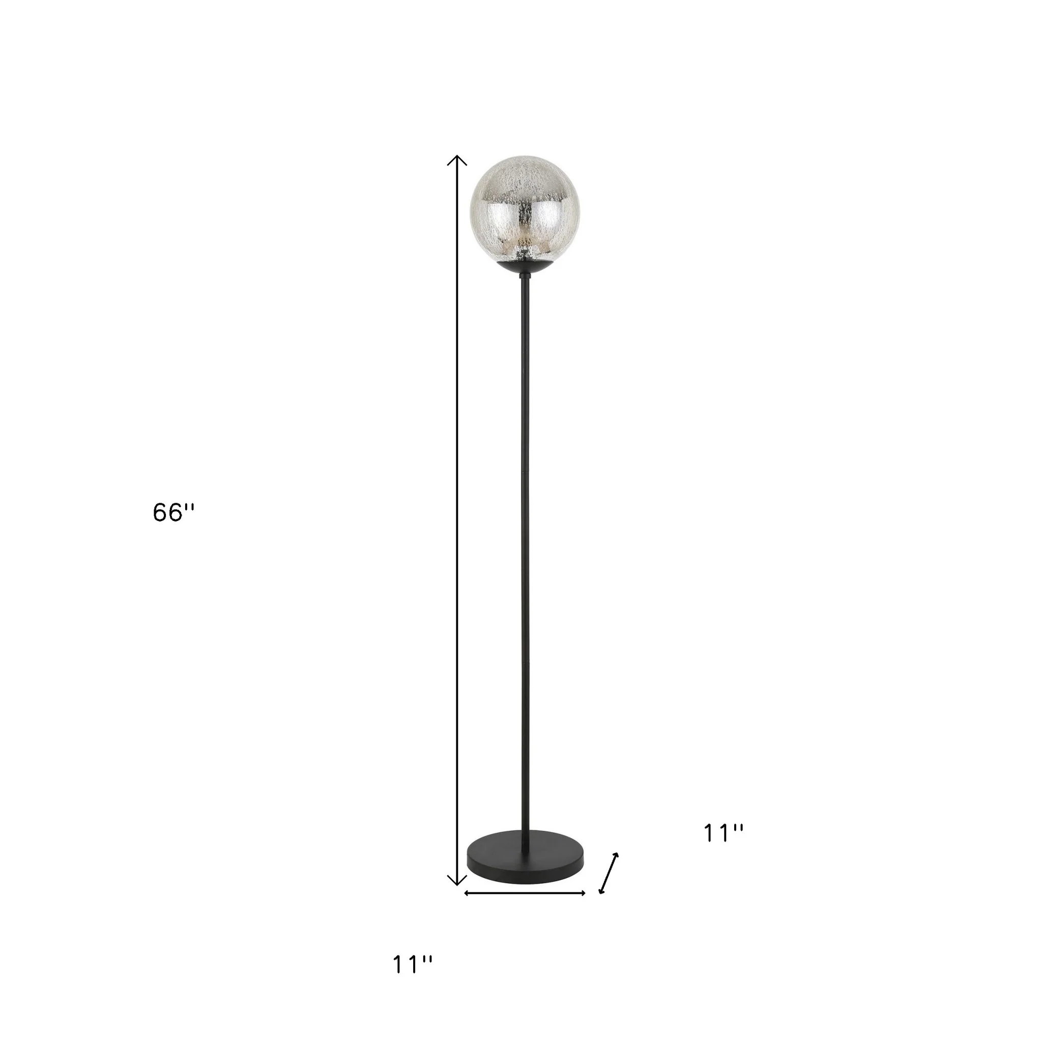 Black Floor Lamp With Gold Mercury Glass Globe By Homeroots - Image 8