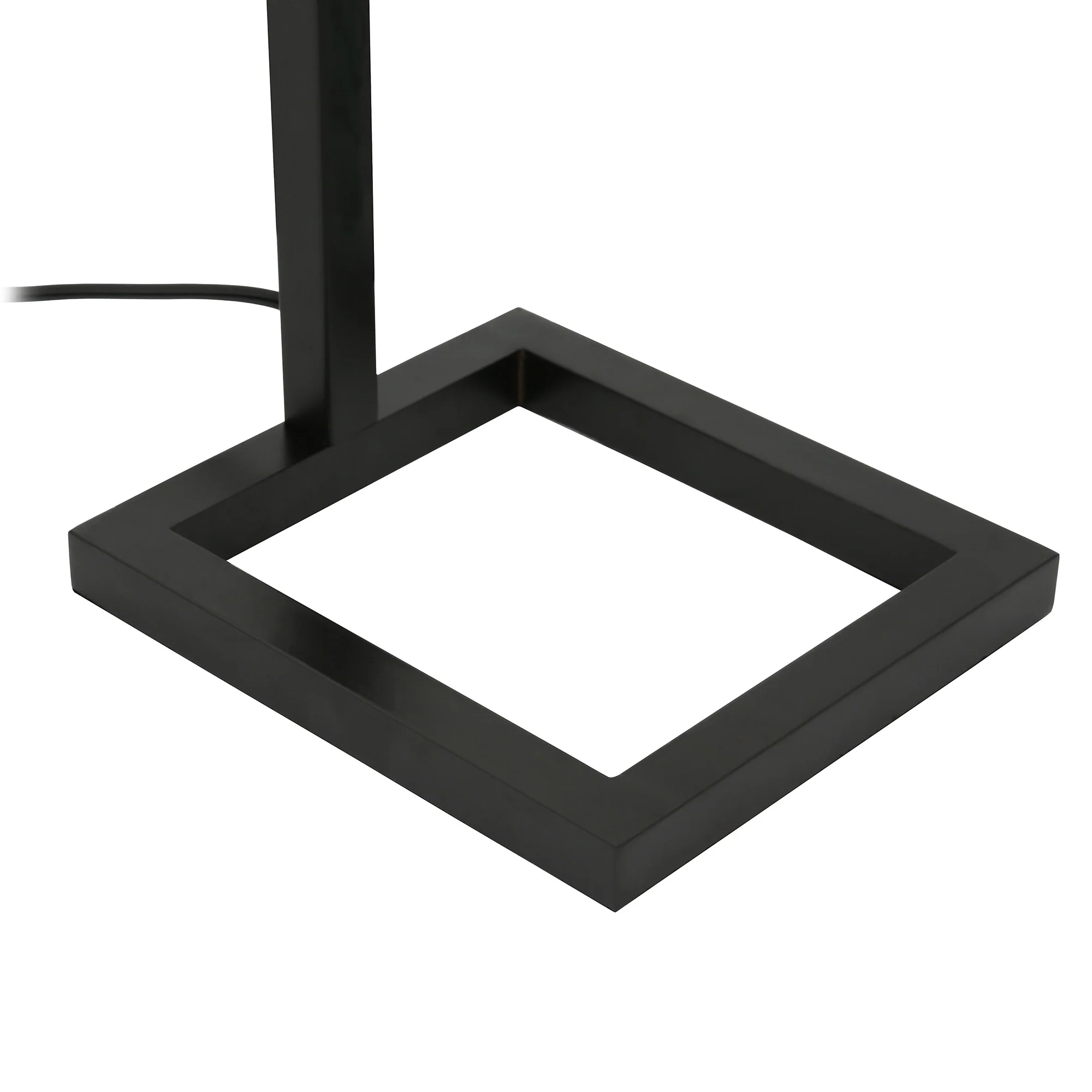 Black Floor Lamp With White Frosted Glass Rectangular Shade By Homeroots - Image 2