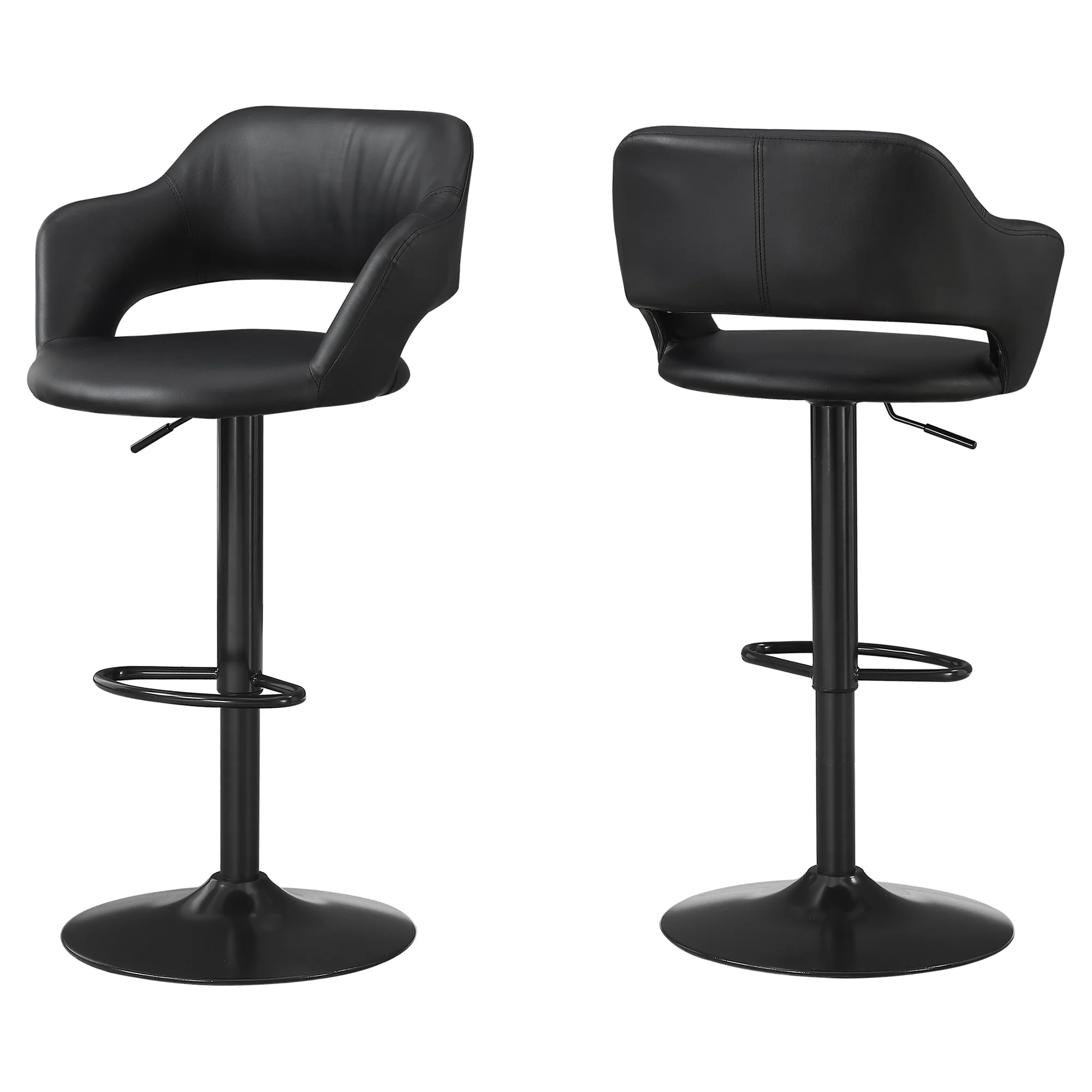 Black Foam Metal Leather Look Barstool By Homeroots - 332777 - Image 2