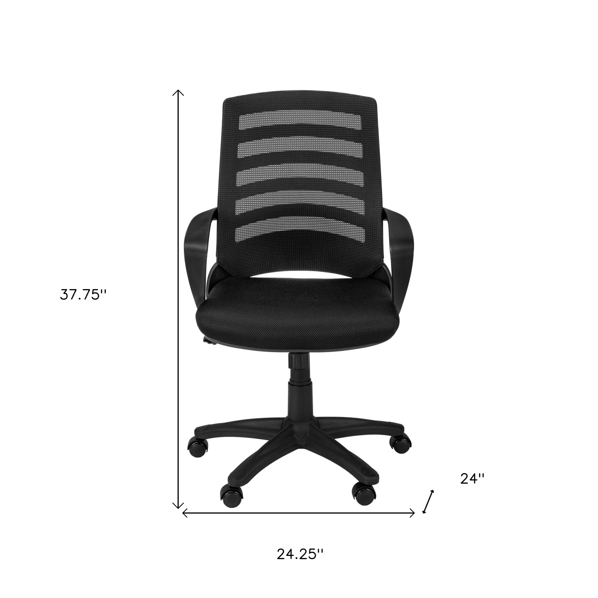 Black Foam Metal Nylon Multi Position Office Chair By Homeroots - 333420 - Image 4