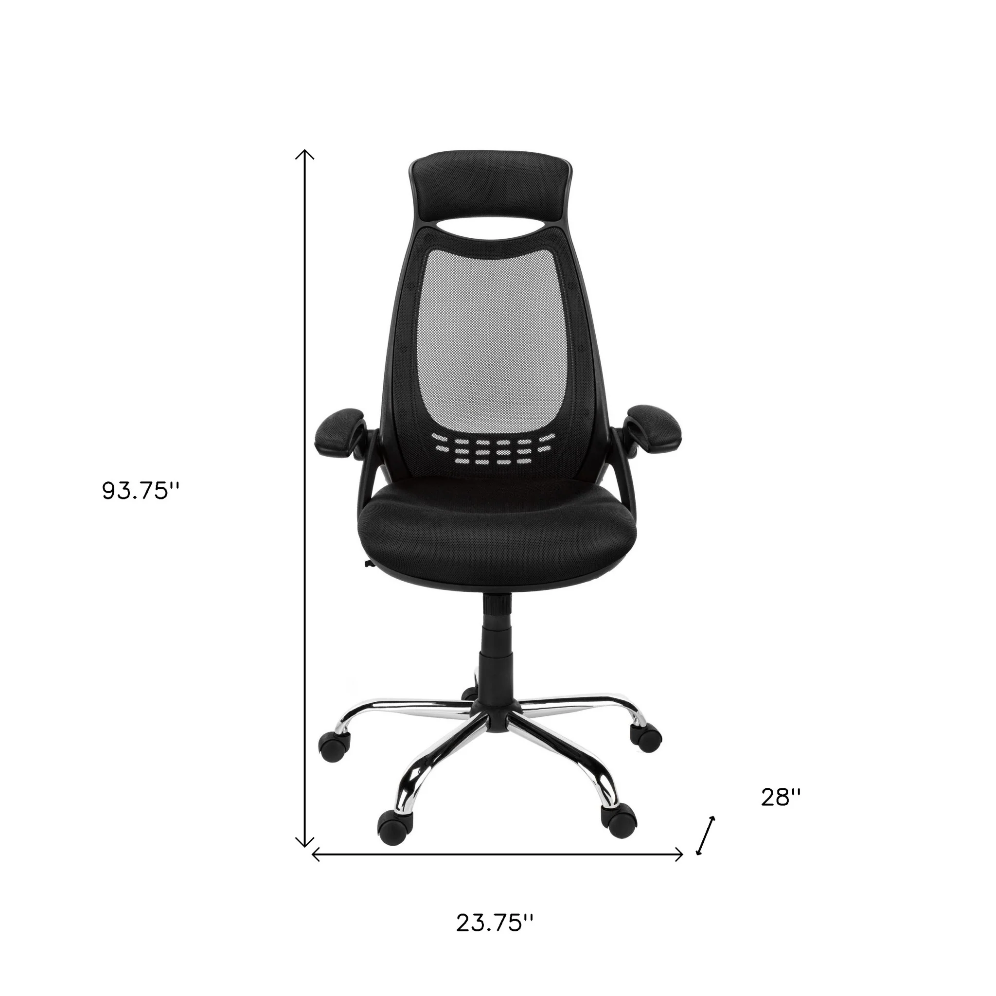 Black Foam Metal Office Chair With A High Back By Homeroots - Image 4