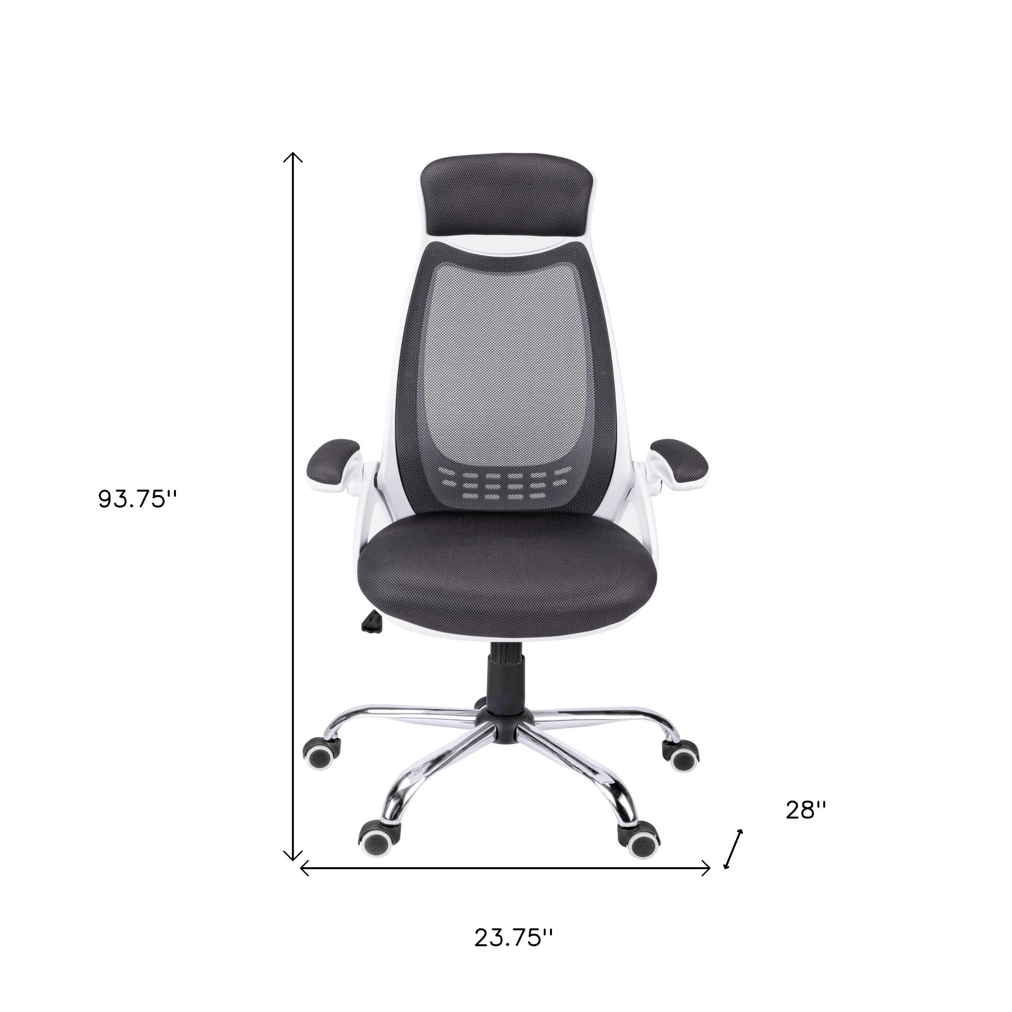Black Foam Metal Office Chair With A High Back By Homeroots - Image 8