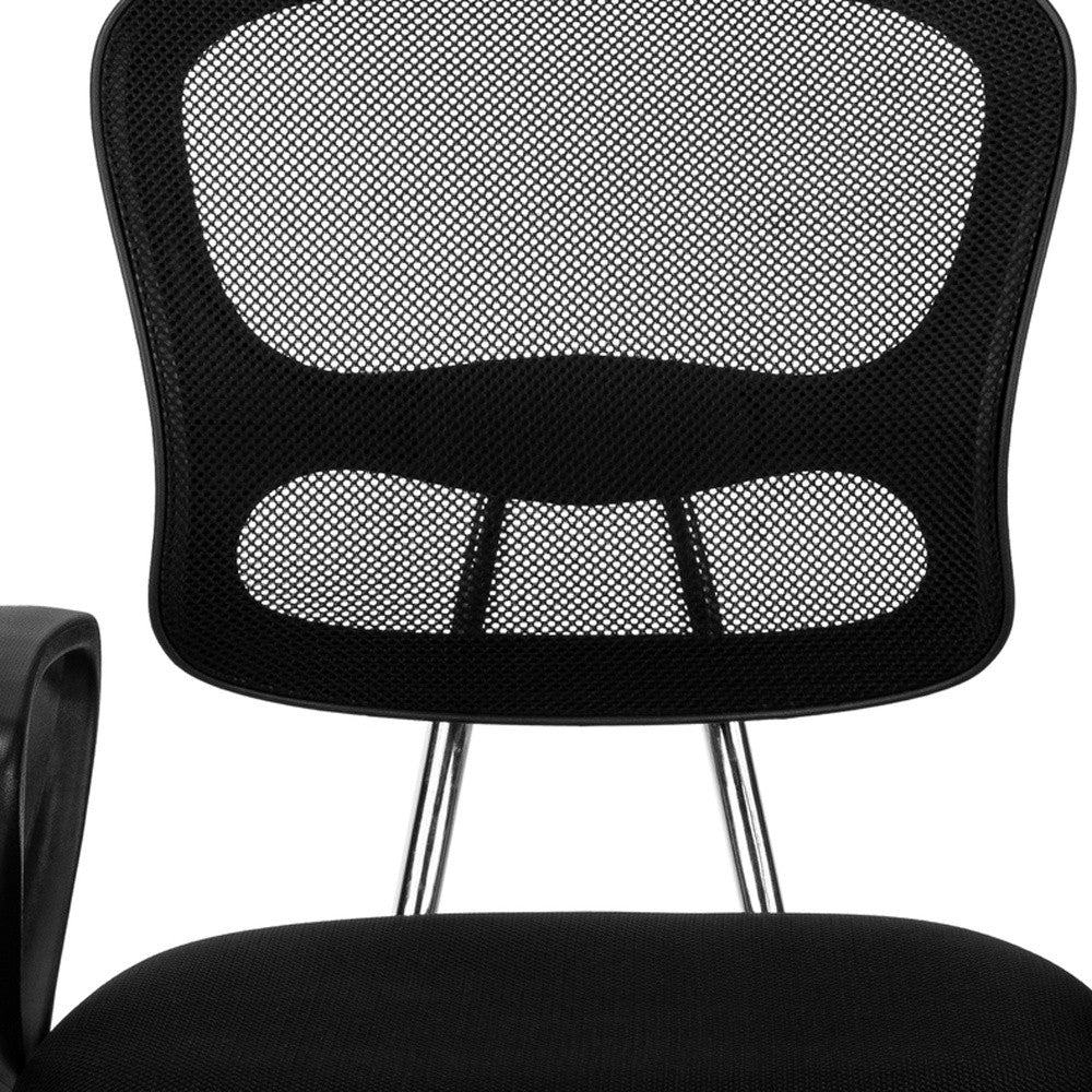 Black Foam Metal Polypropylene Polyester Office Chair By Homeroots - Image 4