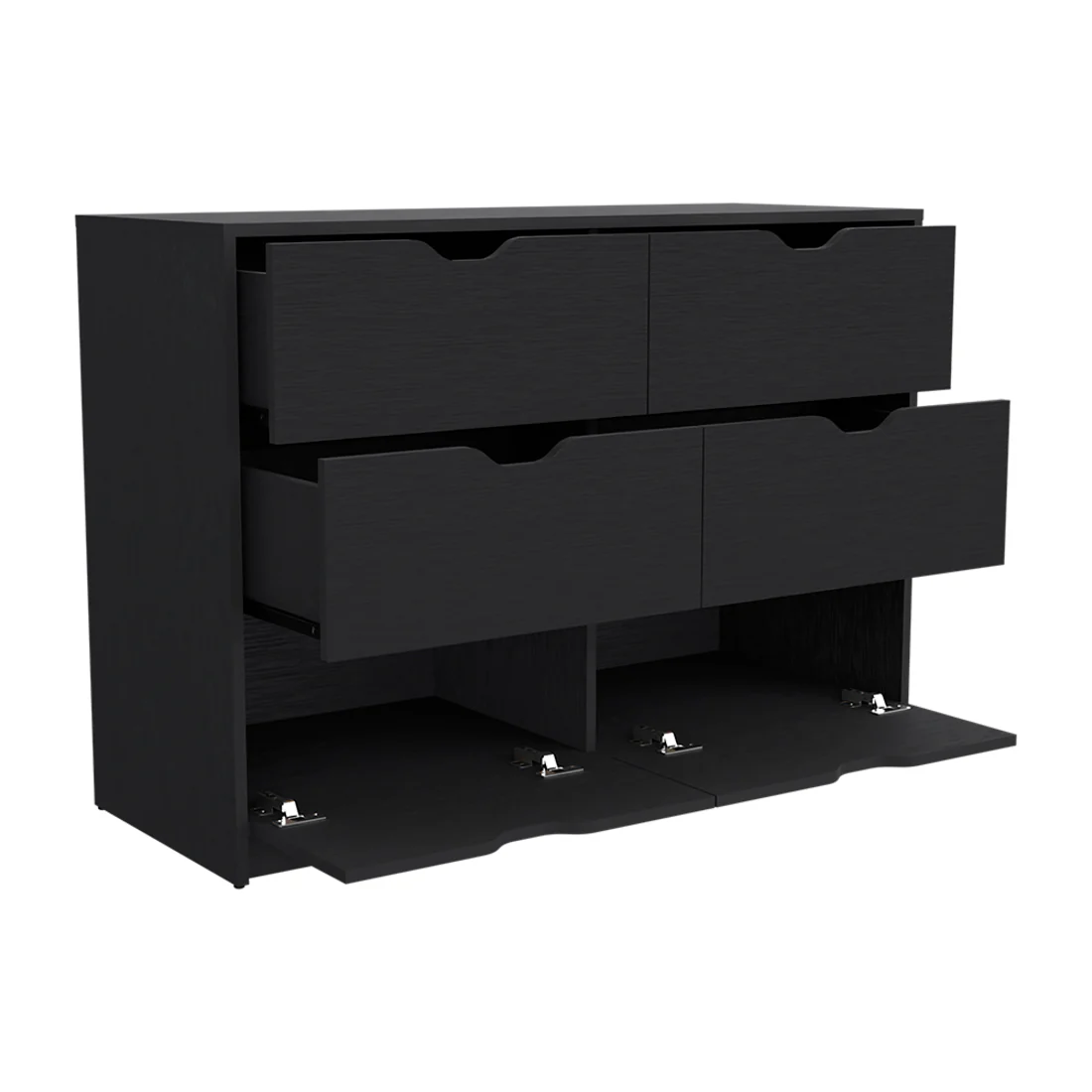 Black Four Drawer Dresser By Homeroots - Image 3