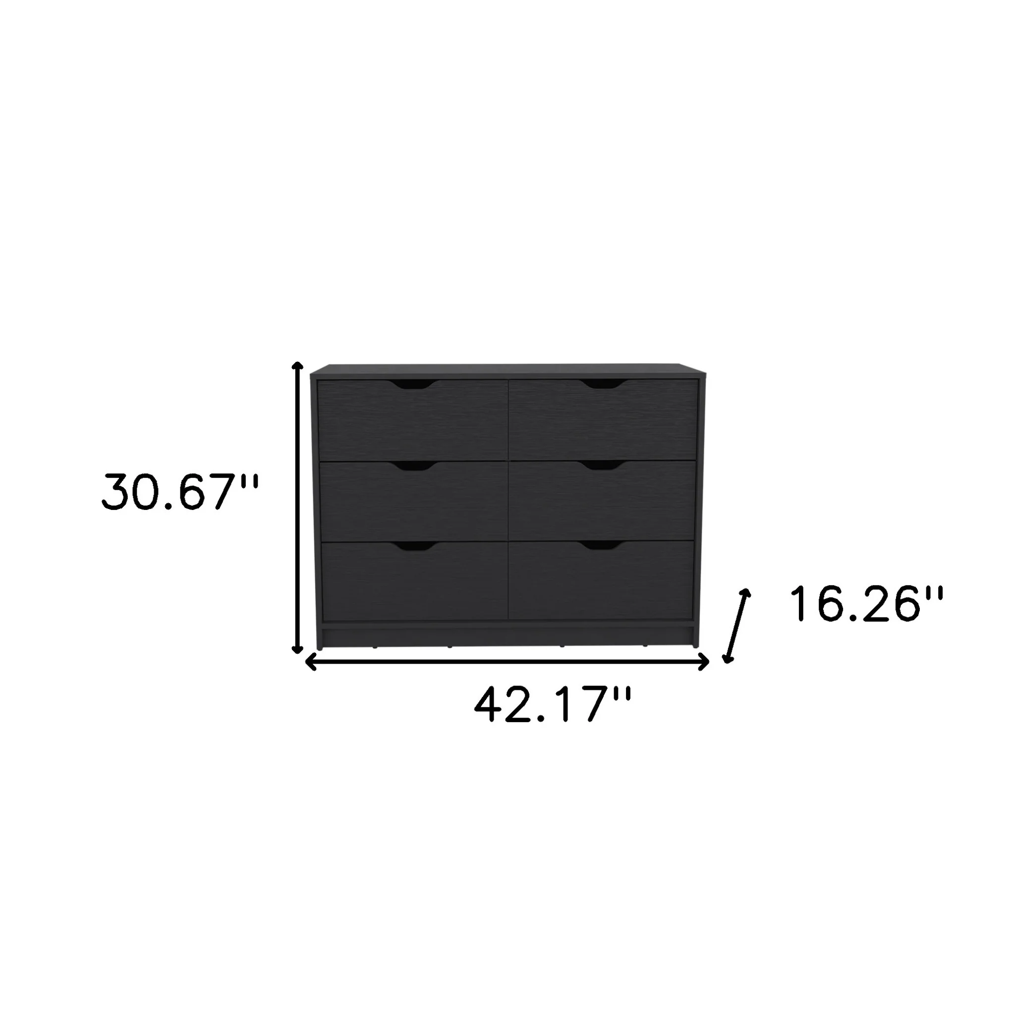 Black Four Drawer Dresser By Homeroots - Image 8