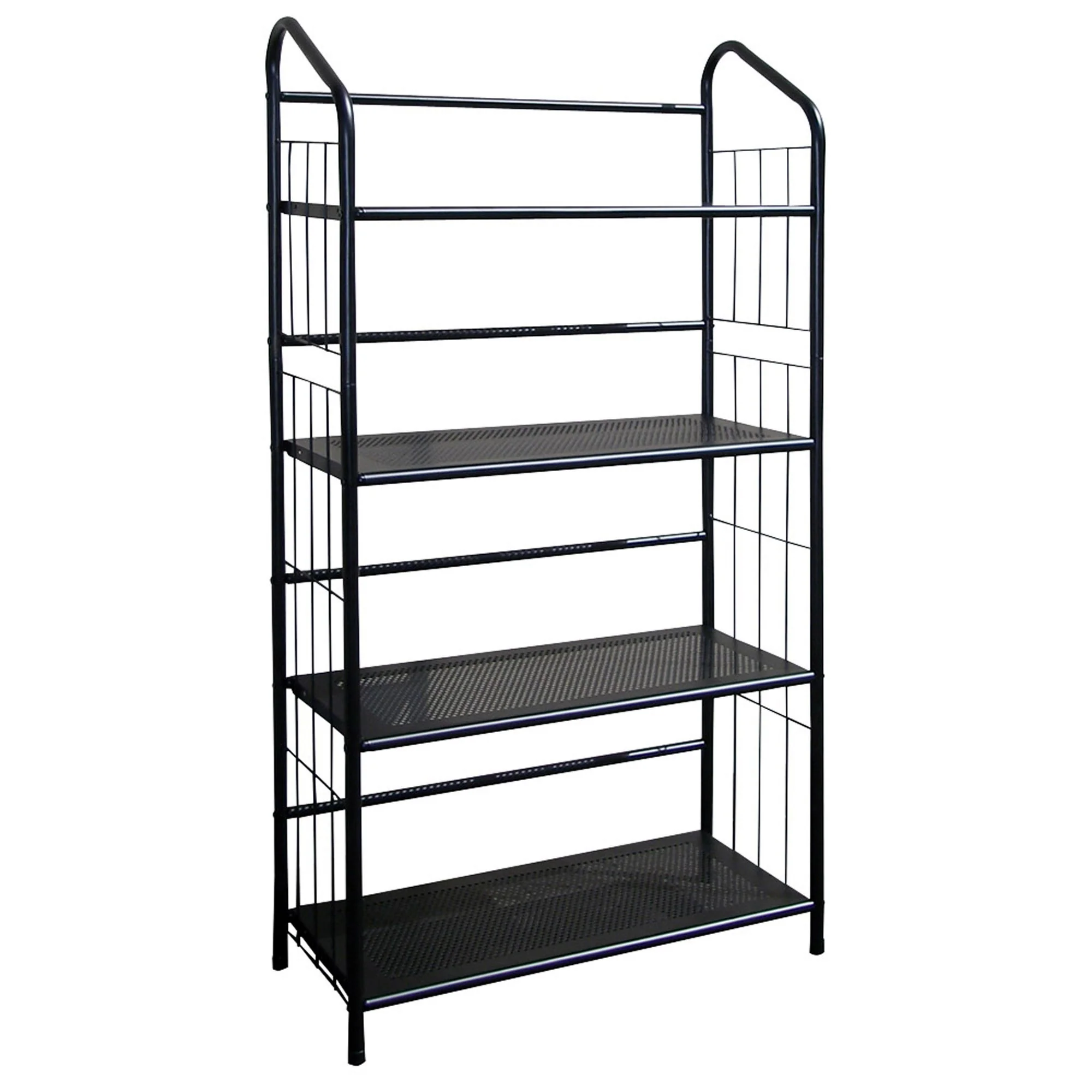 Black Four Shelf Metal Standing Book Shelf By Homeroots - Image 2