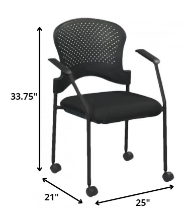 Black Frame Plastic / Fabric Guest Chair By Homeroots - 372367 - Image 2
