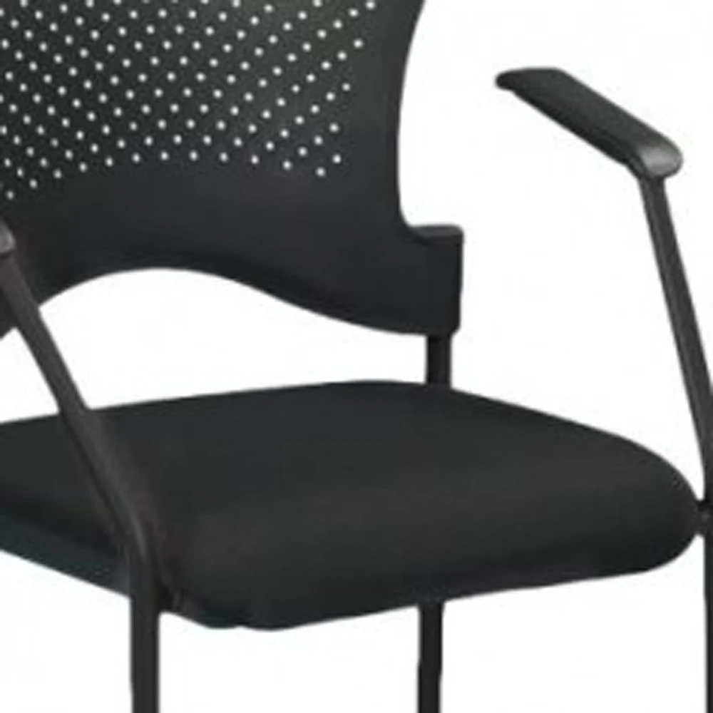 Black Frame Plastic / Fabric Guest Chair By Homeroots - 372367 - Image 3