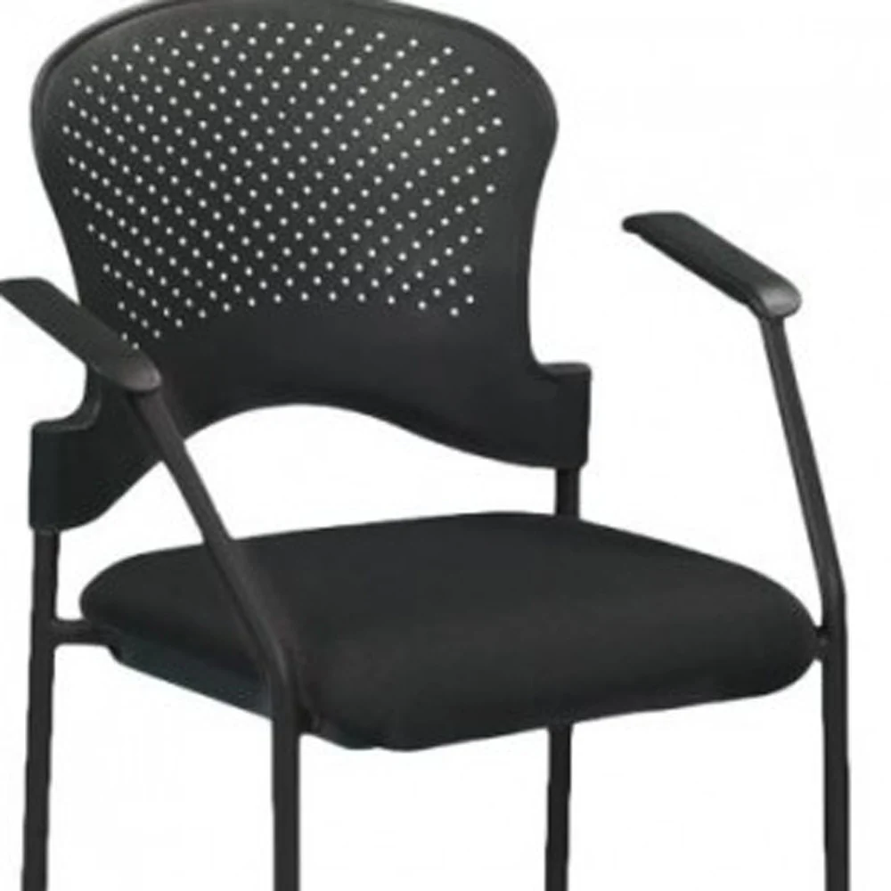 Black Frame Plastic / Fabric Guest Chair By Homeroots - 372367 - Image 4