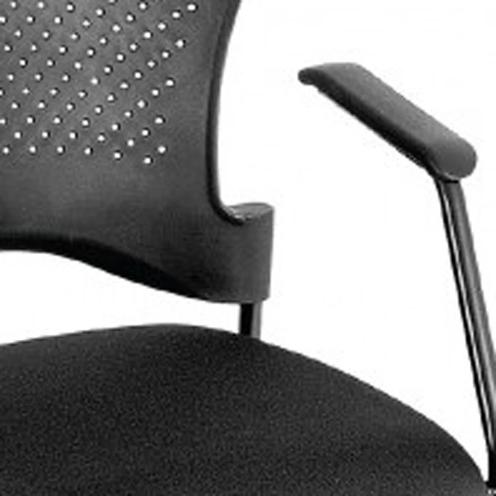 Black Frame Plastic / Fabric Guest Chair By Homeroots - 372368 - Image 3