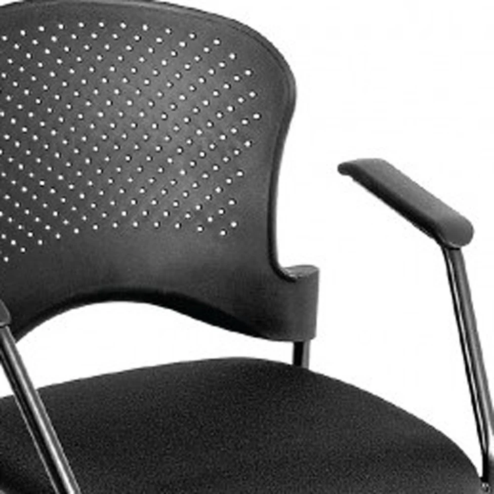 Black Frame Plastic / Fabric Guest Chair By Homeroots - 372368 - Image 4