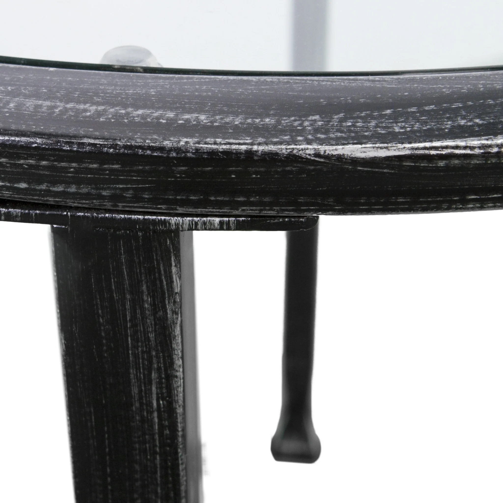 Black Glass And Iron Round End Table By Homeroots - Image 7