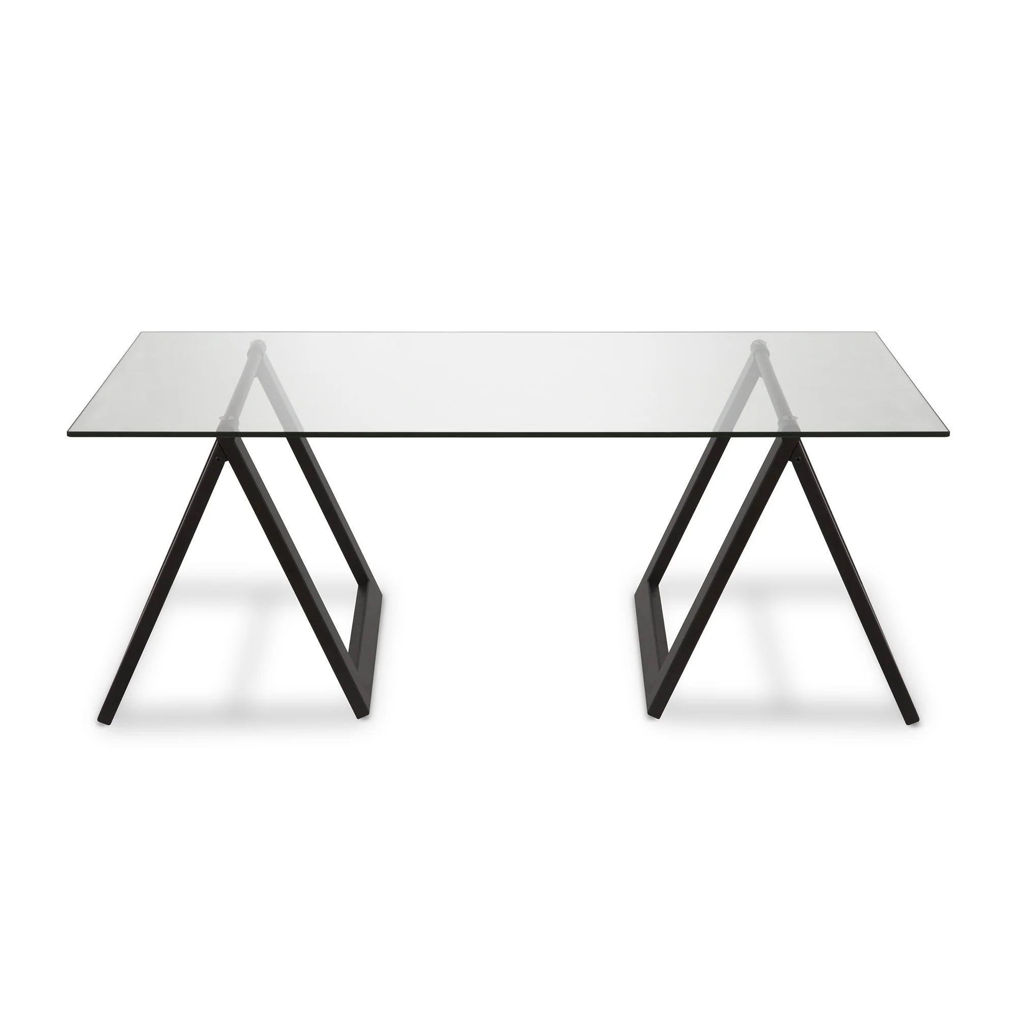 Black Glass And Steel Coffee Table By Homeroots - Image 3
