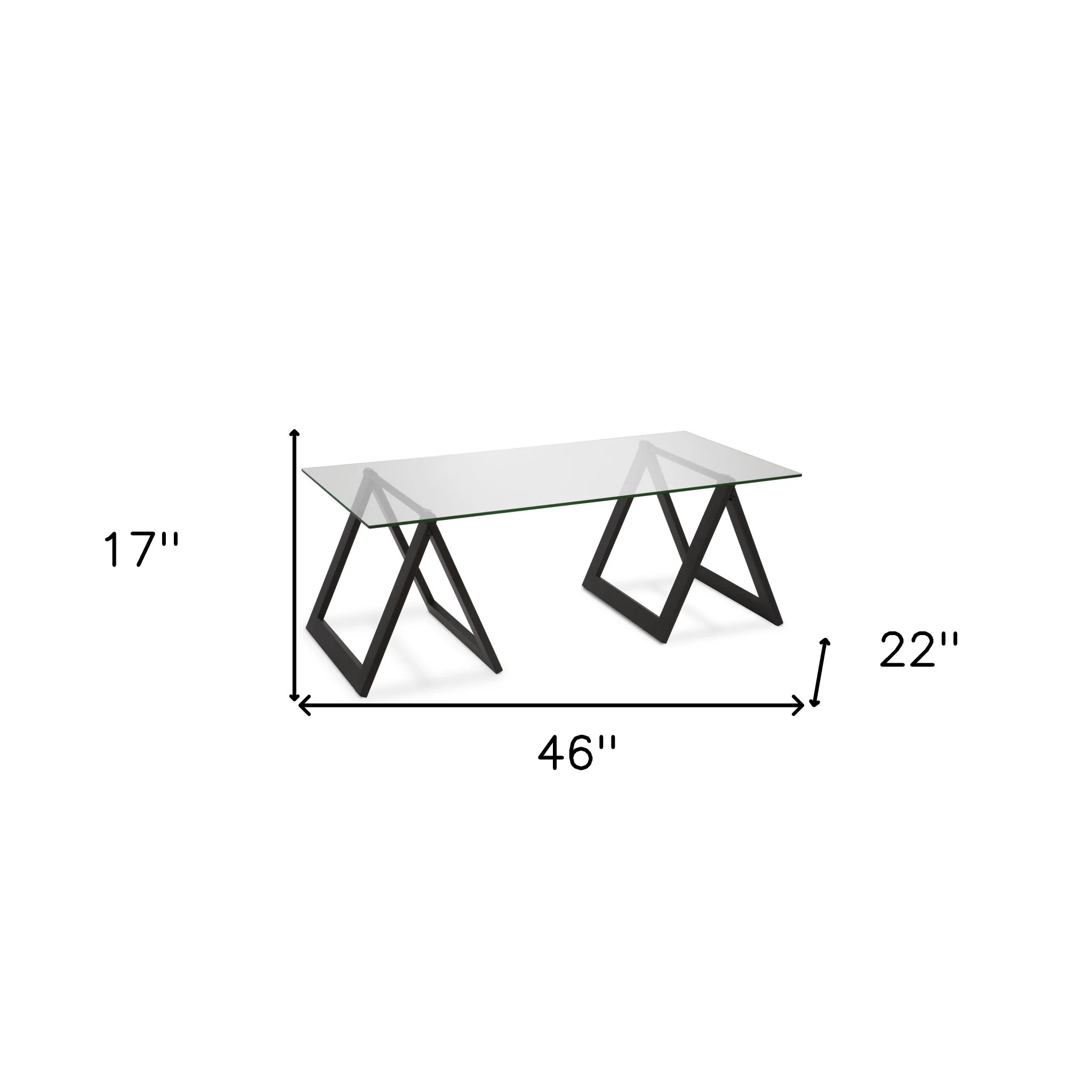Black Glass And Steel Coffee Table By Homeroots - Image 8