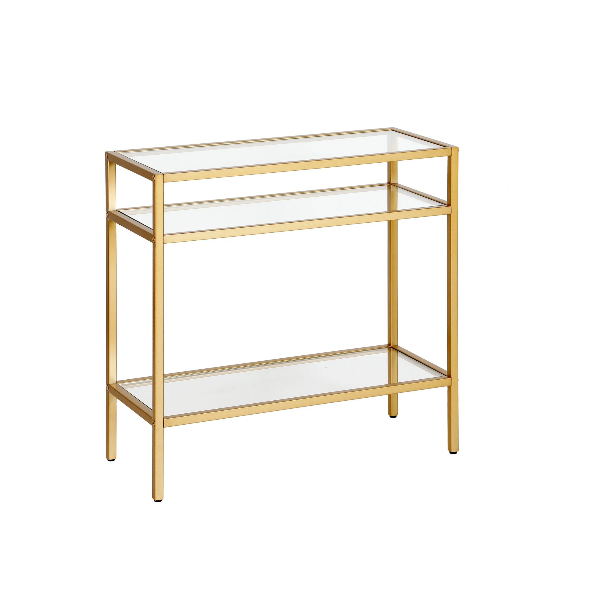 Black Glass And Steel Coffee Table With Three Shelves By Homeroots - Image 28