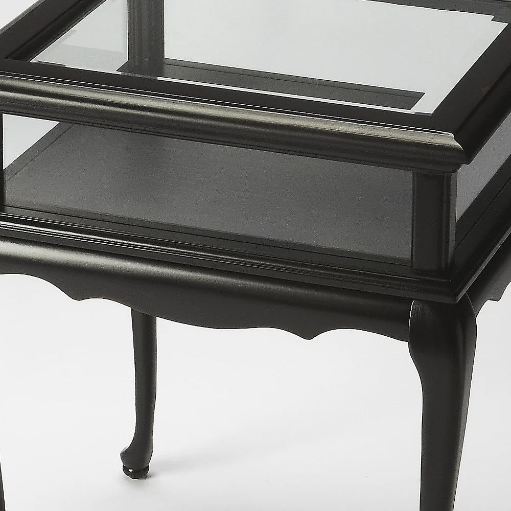 Black Glass End Table By Homeroots - Image 3