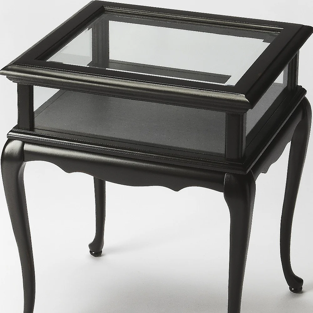 Black Glass End Table By Homeroots - Image 4
