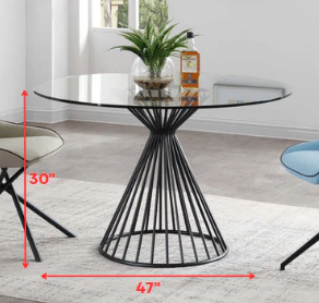 Black Glass Iron Dining Table By Homeroots - Image 2