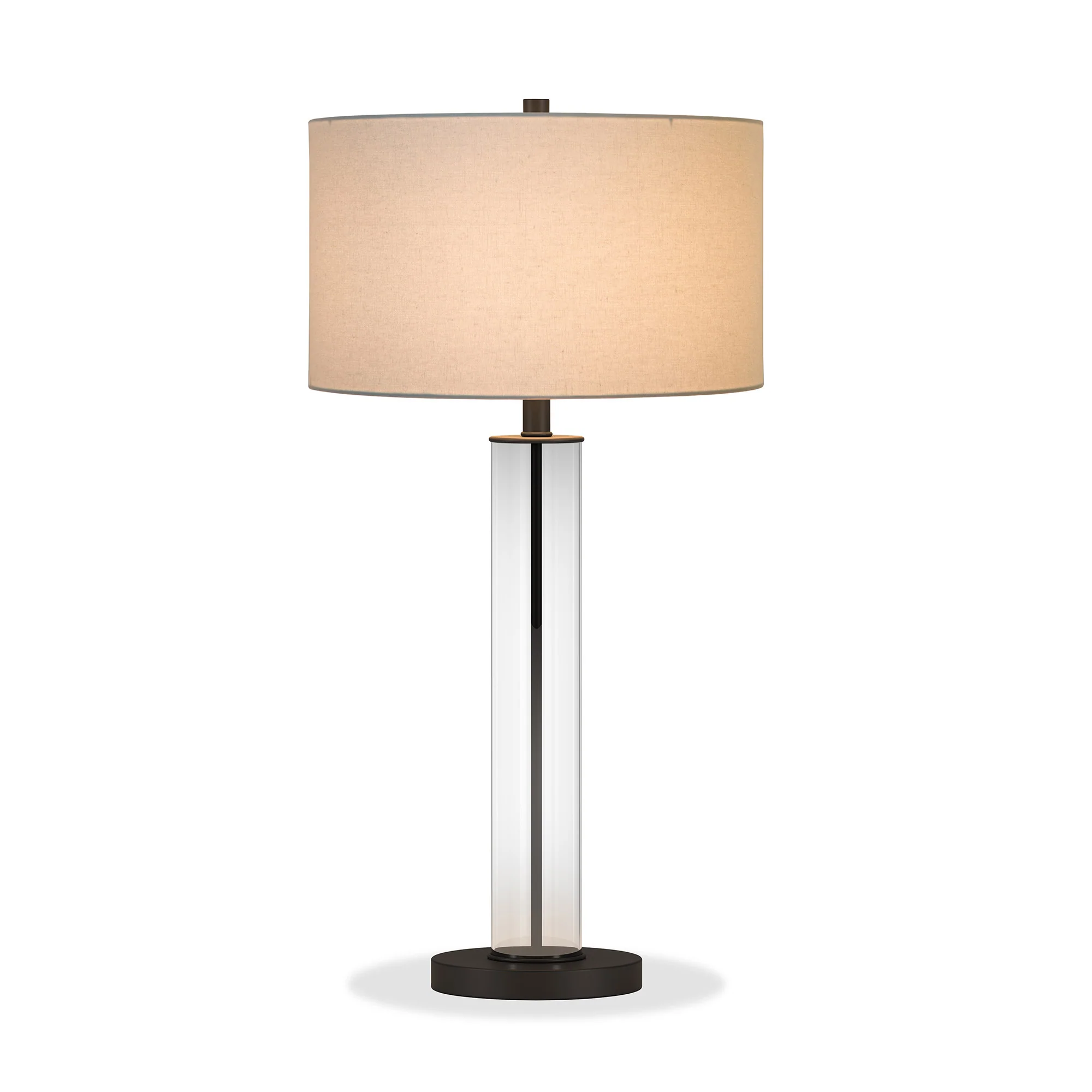 Black Glass Table Lamp With White Drum Shade By Homeroots - Image 6