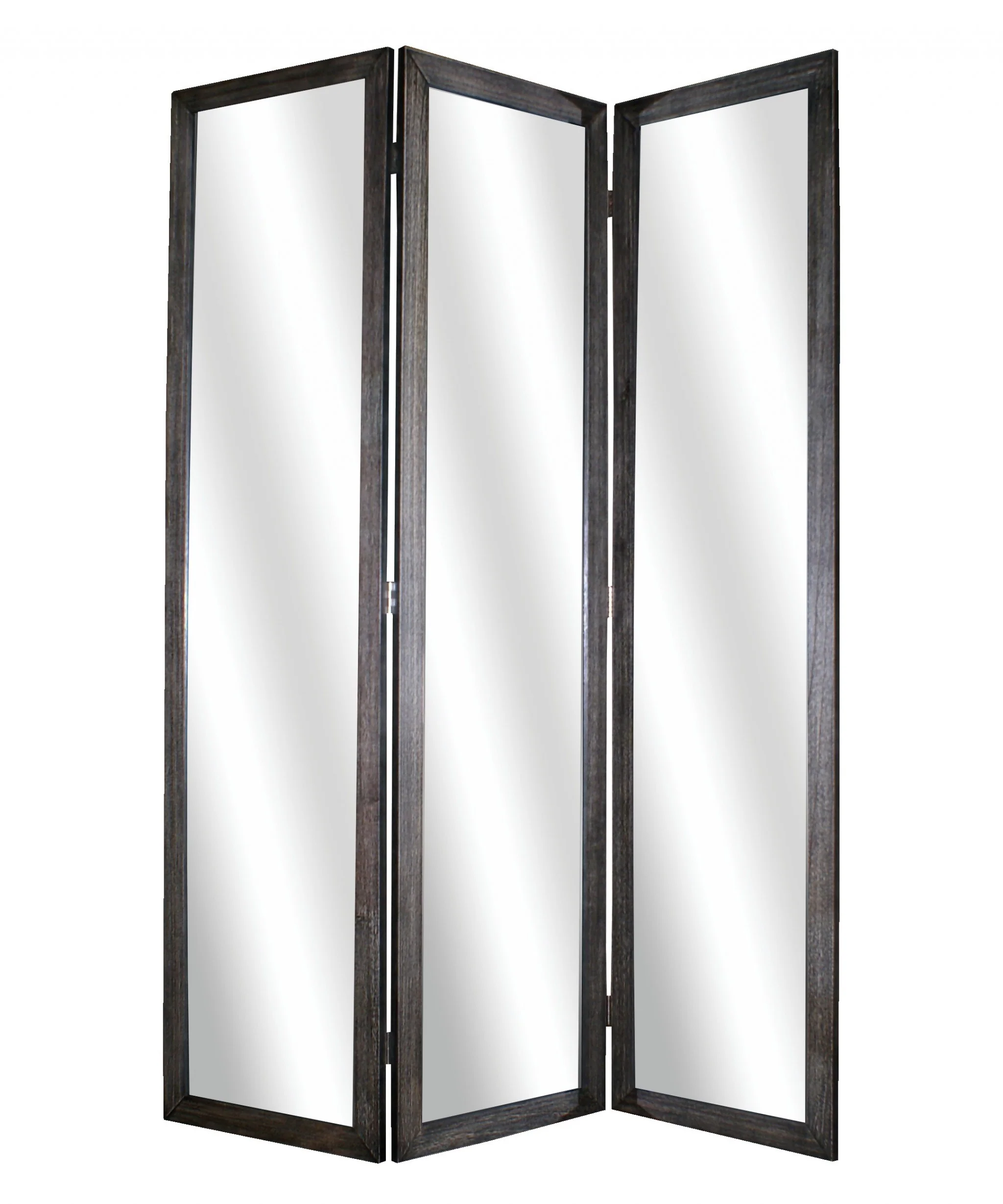 Black Glass & Wood Mirror Screen By Homeroots - 274676 - Image 3