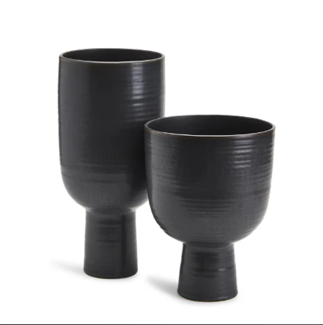 Black Glazed Cup Set Of 4 By Tozai Home - Image 2