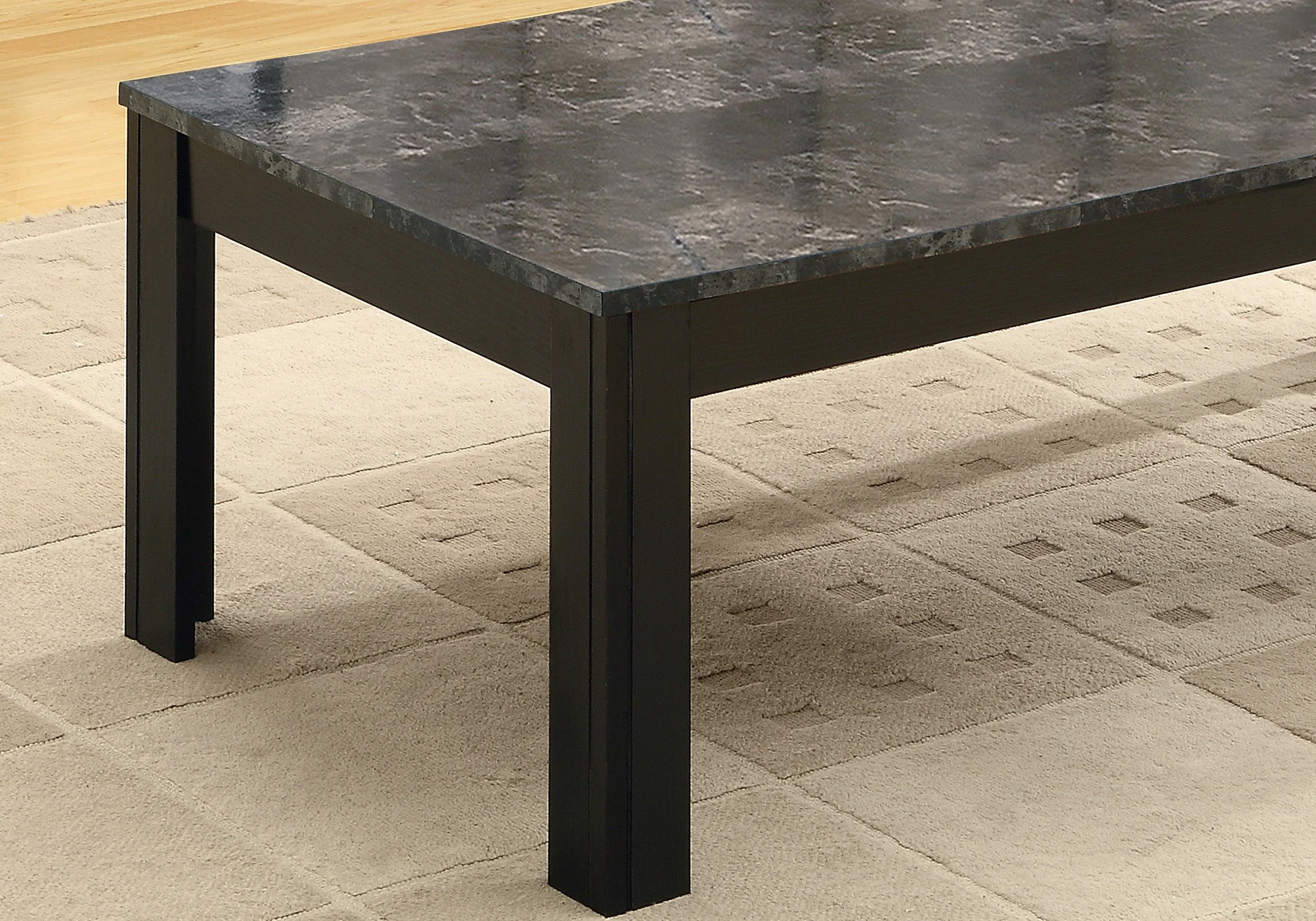 Black Grey Marble-Look Top Table Set - 3Pcs Set By Homeroots - Image 4