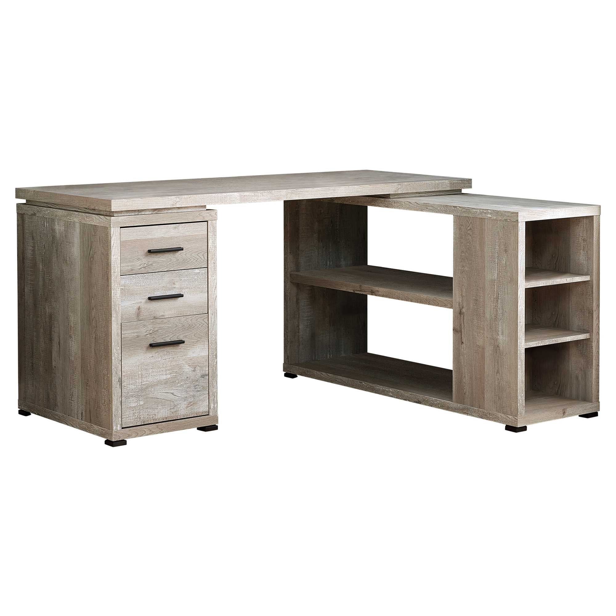 Black Grey Particle Board Hollow Core Computer Desk With A Grey Top By Homeroots - Image 13