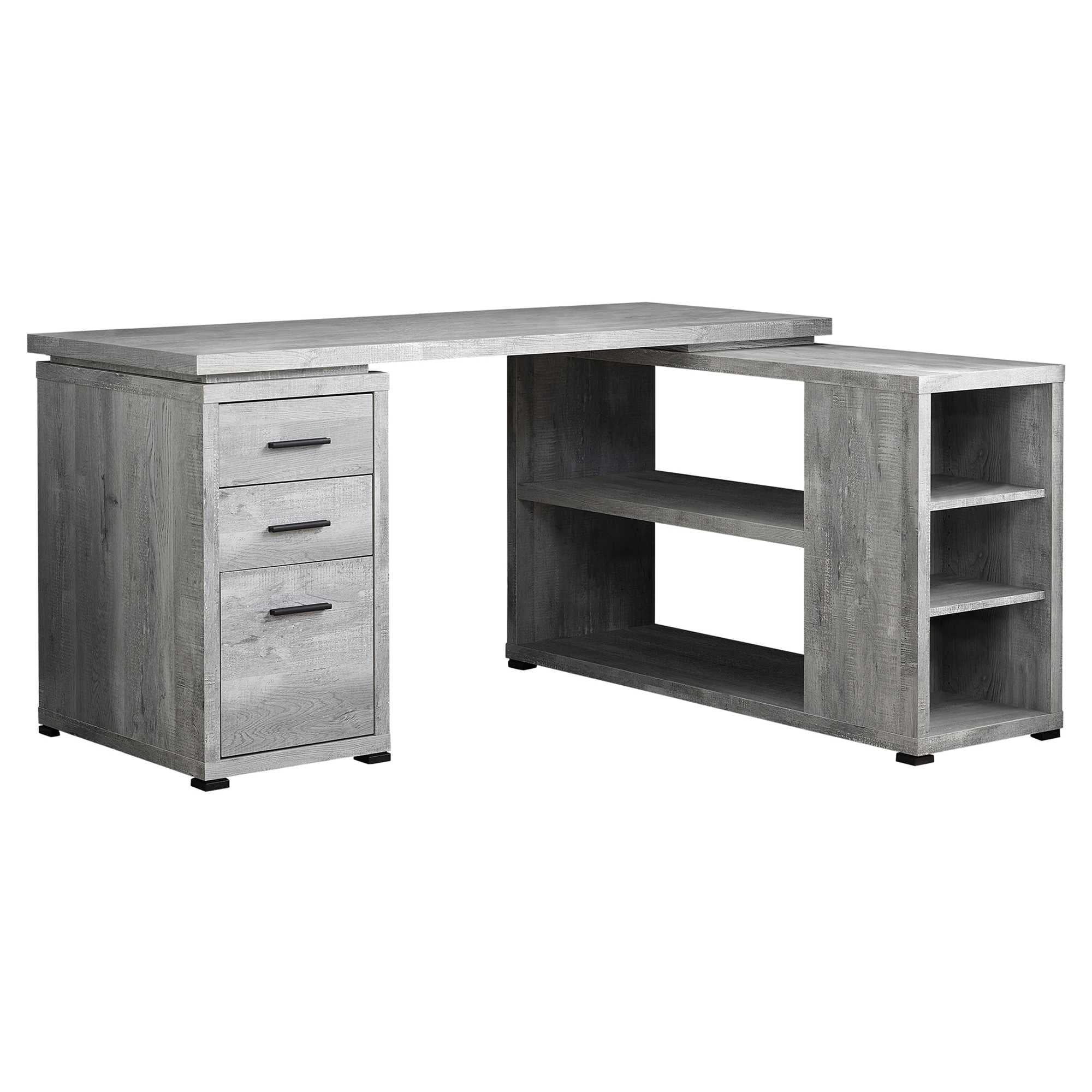Black Grey Particle Board Hollow Core Computer Desk With A Grey Top By Homeroots - Image 9