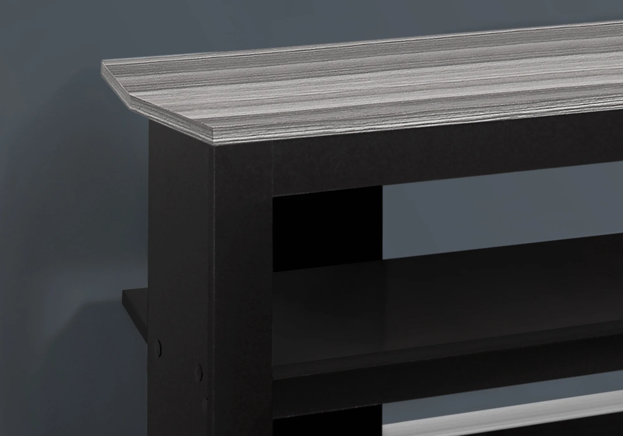 Black Grey Particle Board Laminate TV Stand By Homeroots - Image 2