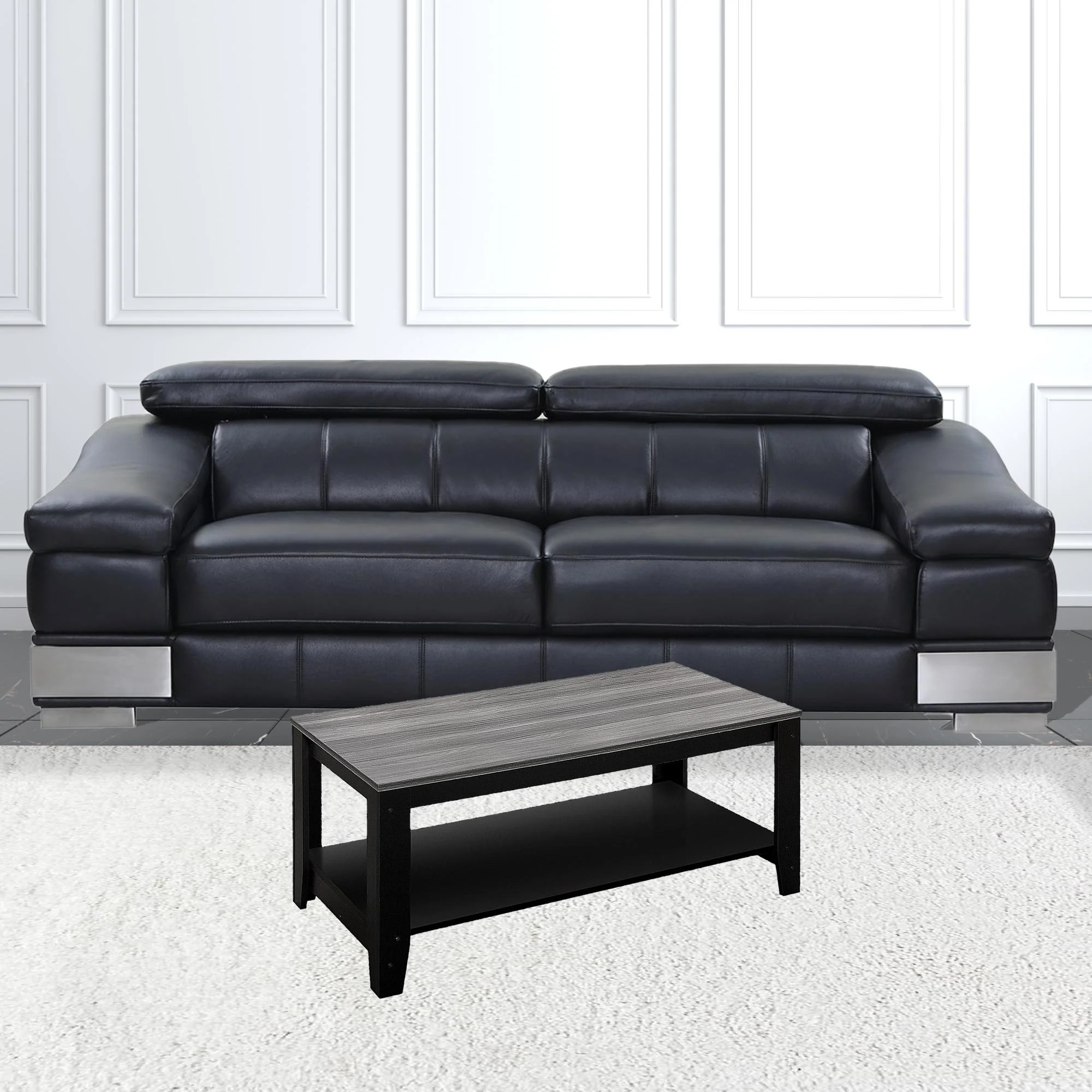 Black Grey Top Table Set  3Pcs Set By Homeroots - Image 3