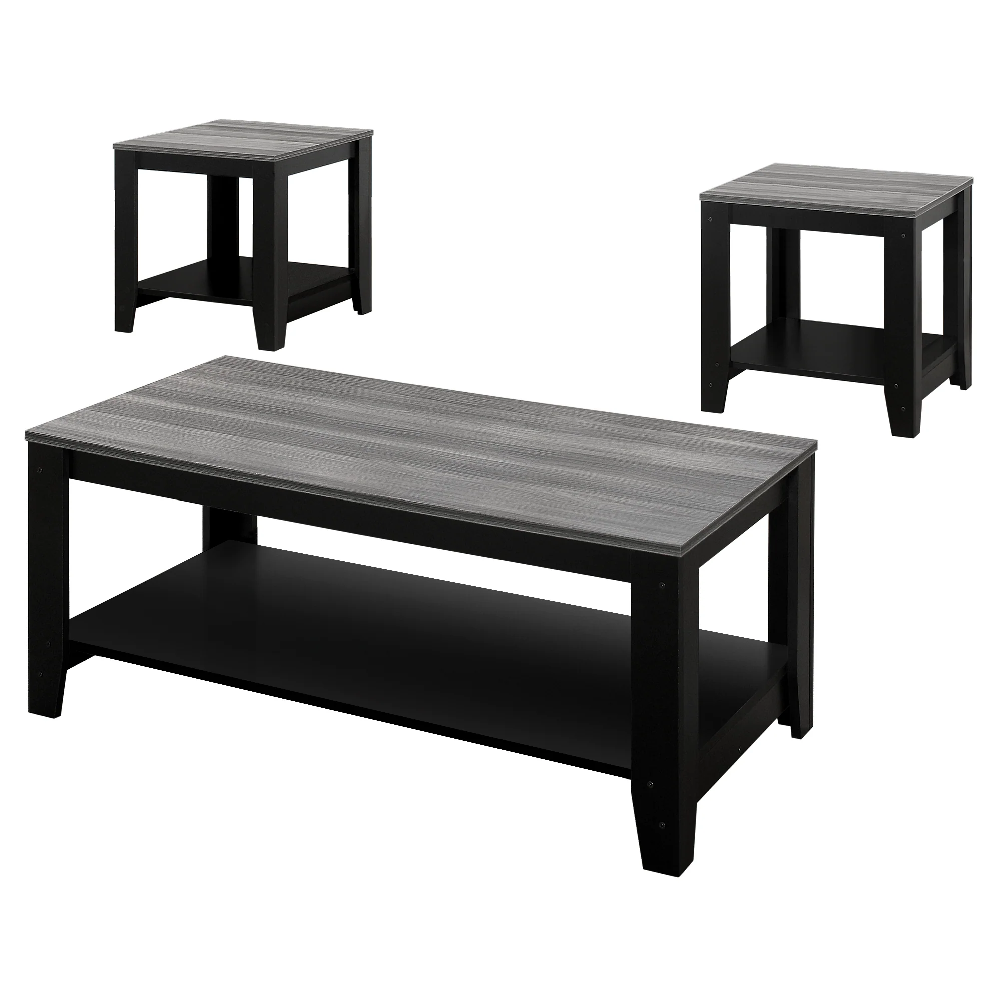 Black Grey Top Table Set  3Pcs Set By Homeroots - Image 4