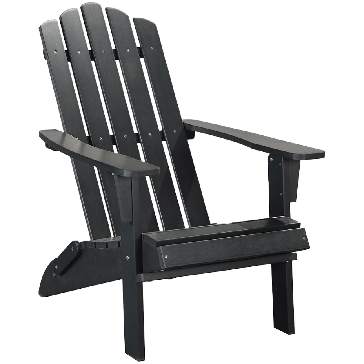 Black Heavy Duty Plastic Indoor Outdoor Adirondack Chair By Homeroots - Image 2