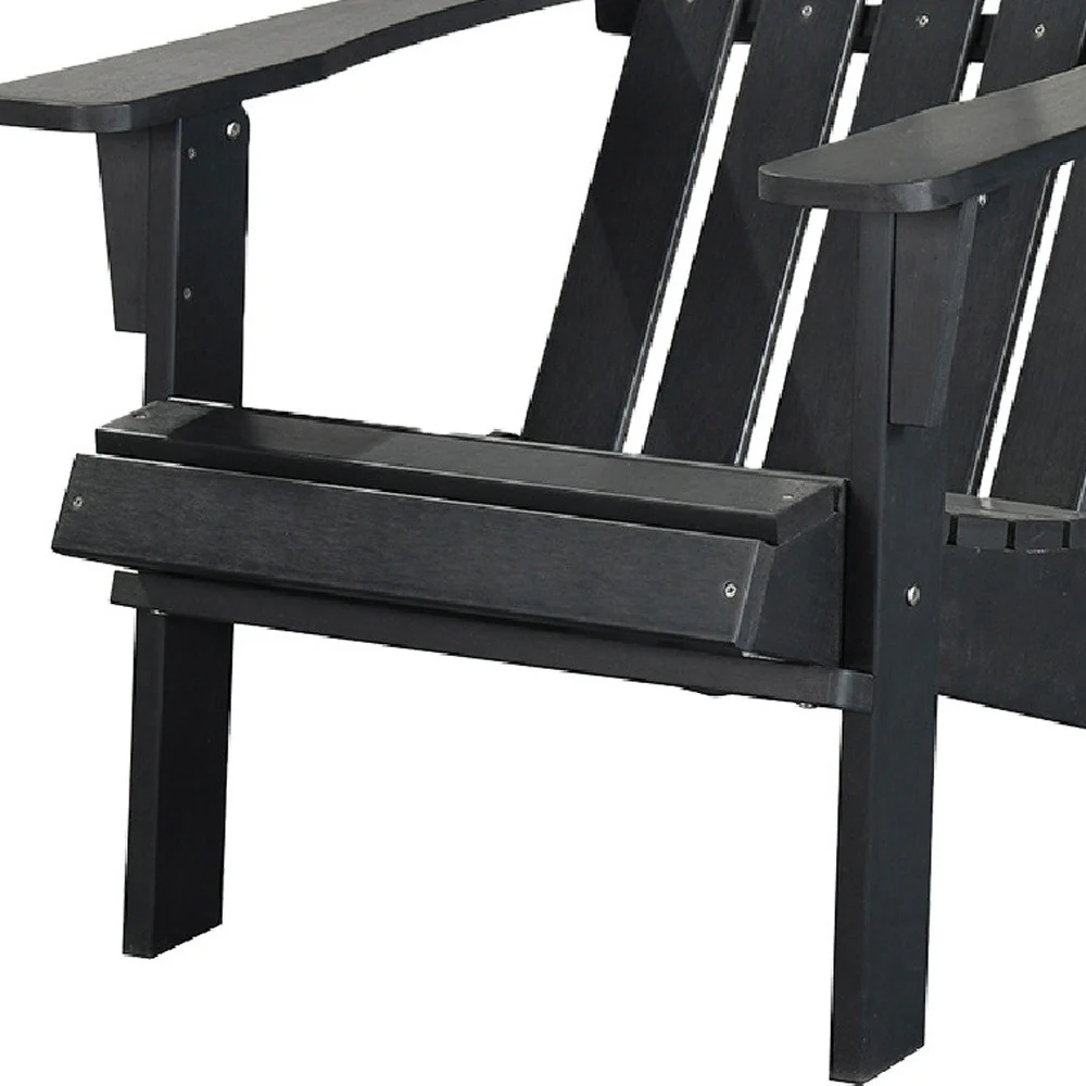 Black Heavy Duty Plastic Indoor Outdoor Adirondack Chair By Homeroots - Image 4