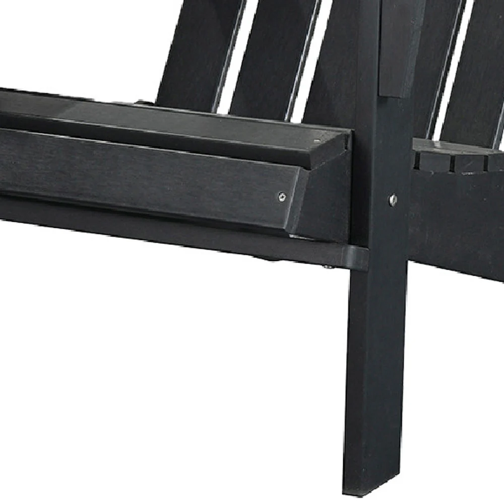 Black Heavy Duty Plastic Indoor Outdoor Adirondack Chair By Homeroots - Image 5