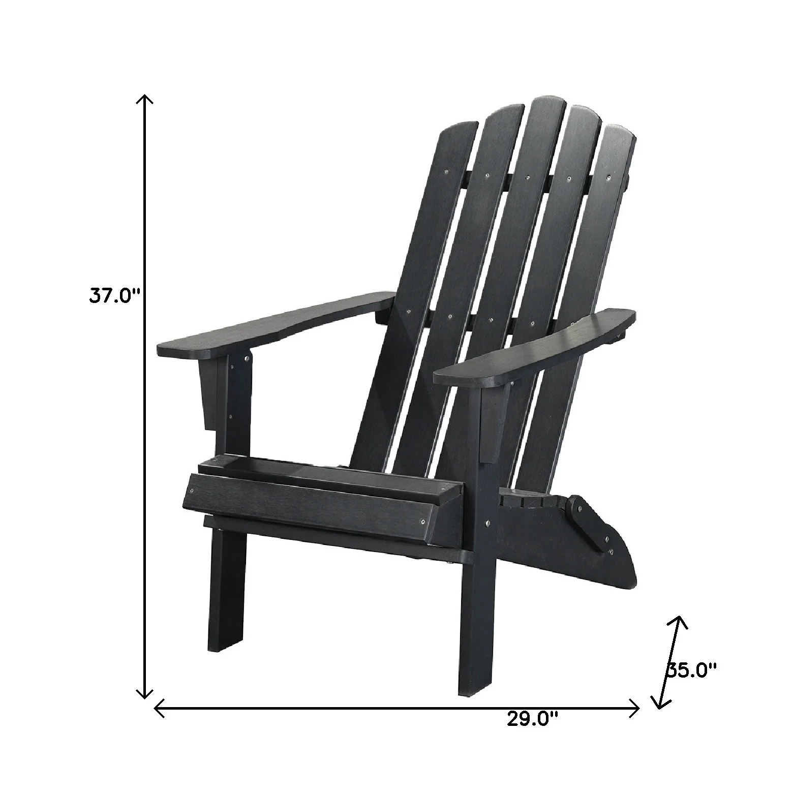Black Heavy Duty Plastic Indoor Outdoor Adirondack Chair By Homeroots - Image 6