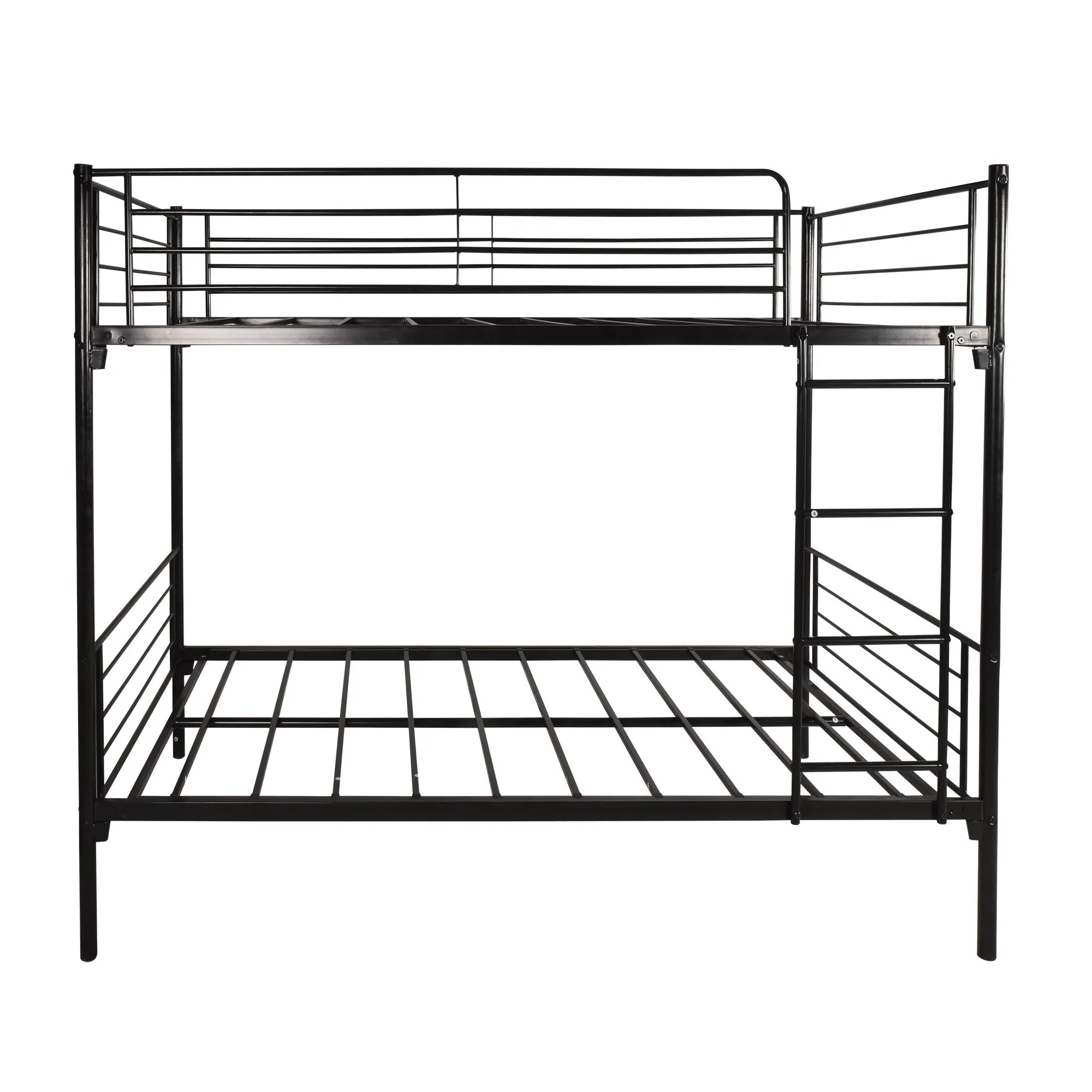 Black Heavy Duty Twin Over Twin Metal Bunk Bed With Ladder By Homeroots - Image 3
