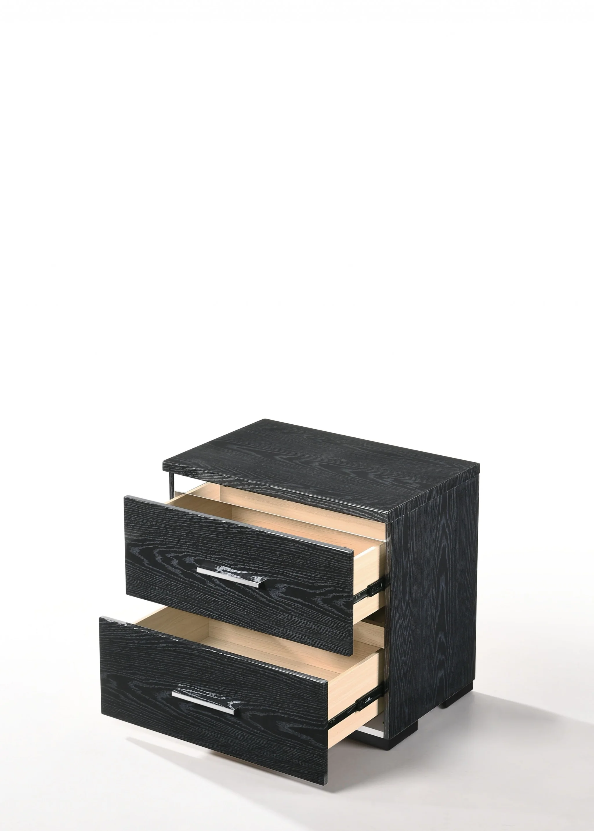 Black High Gloss Wood Veneer Paper Nightstand By Homeroots - Image 3