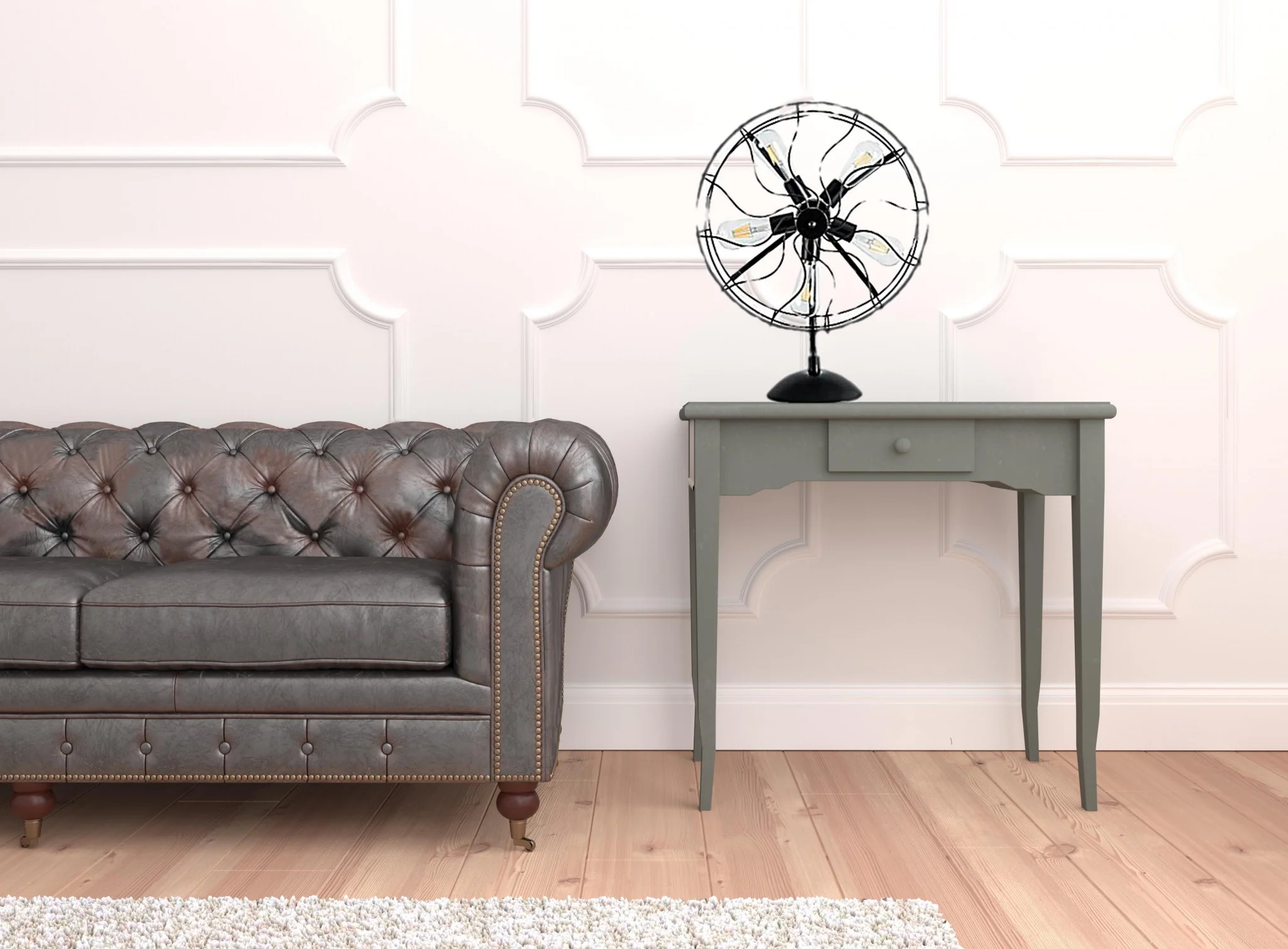 Black Industrial Fan Design Metal Table Lamp By Homeroots - Image 4