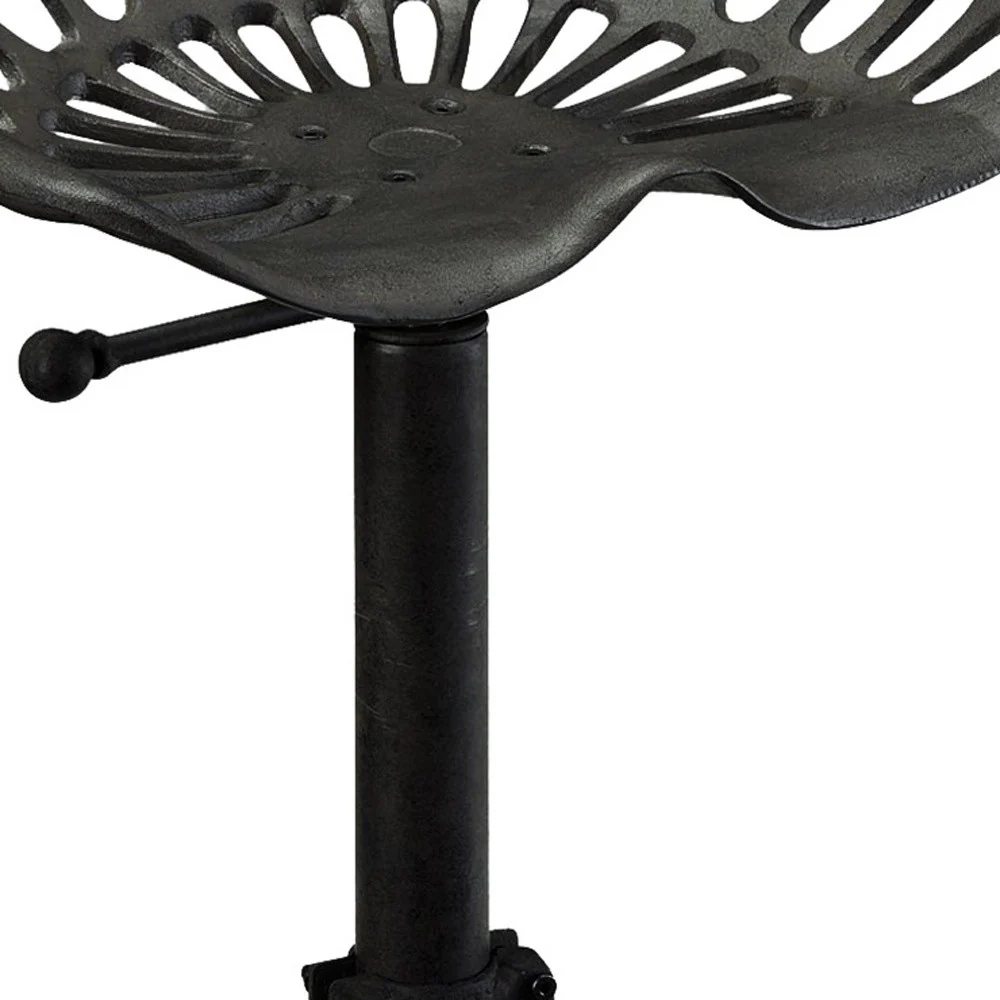 Black Iron Backless Adjustable Height Bar Chair By Homeroots - Image 3