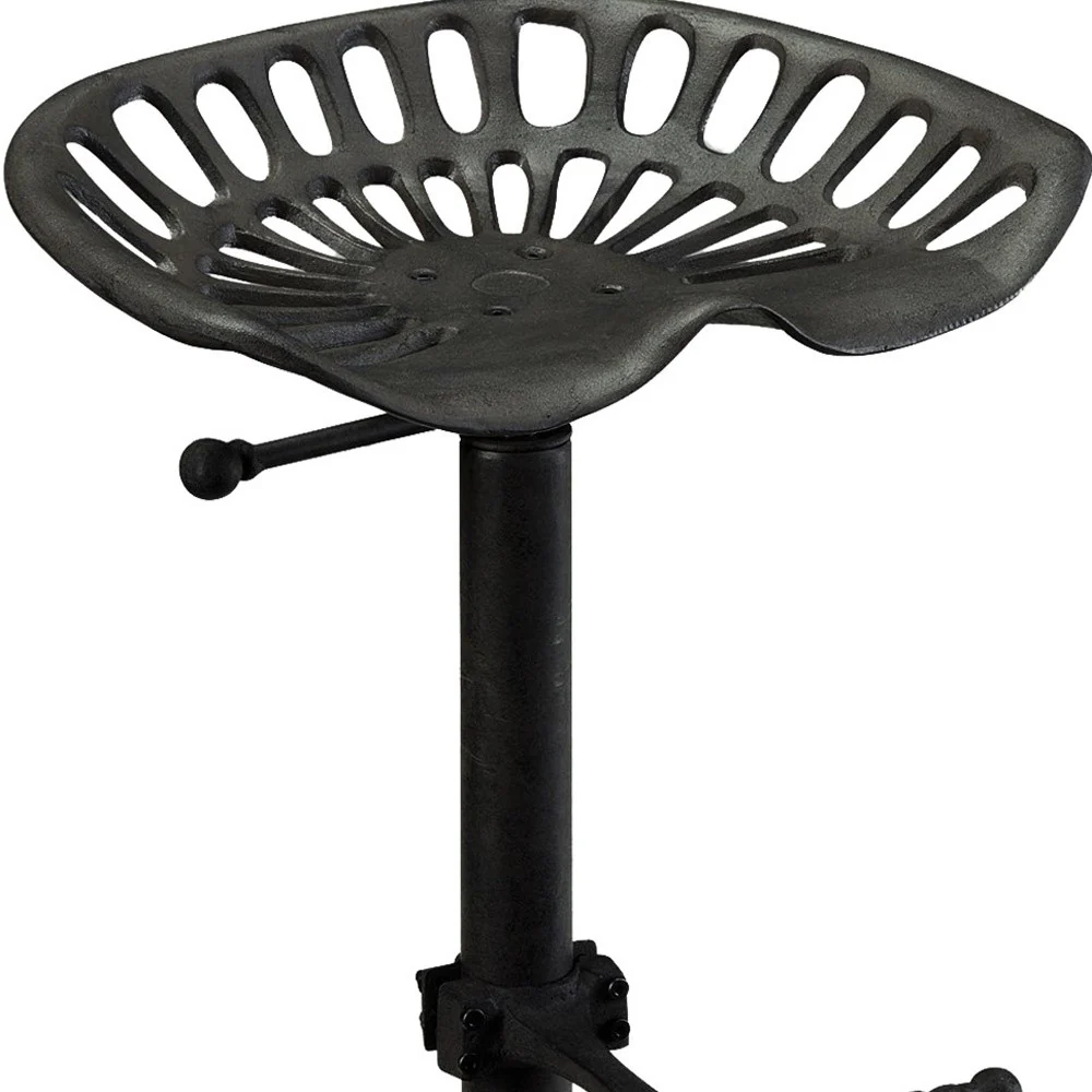 Black Iron Backless Adjustable Height Bar Chair By Homeroots - Image 5