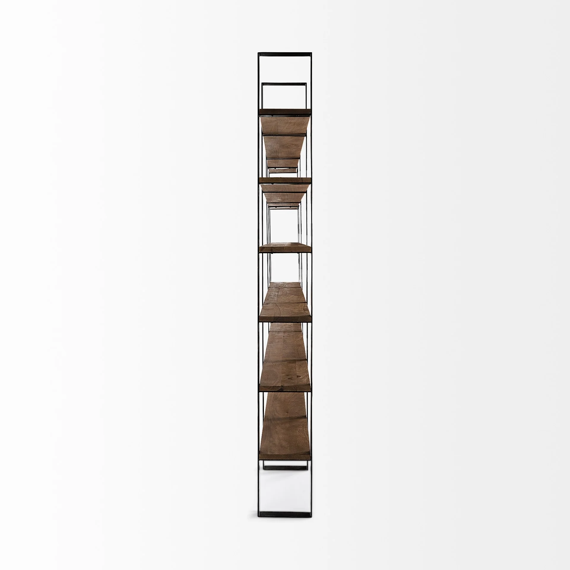 Black Iron Framed Wooden Shelving Unit By Homeroots - Image 3