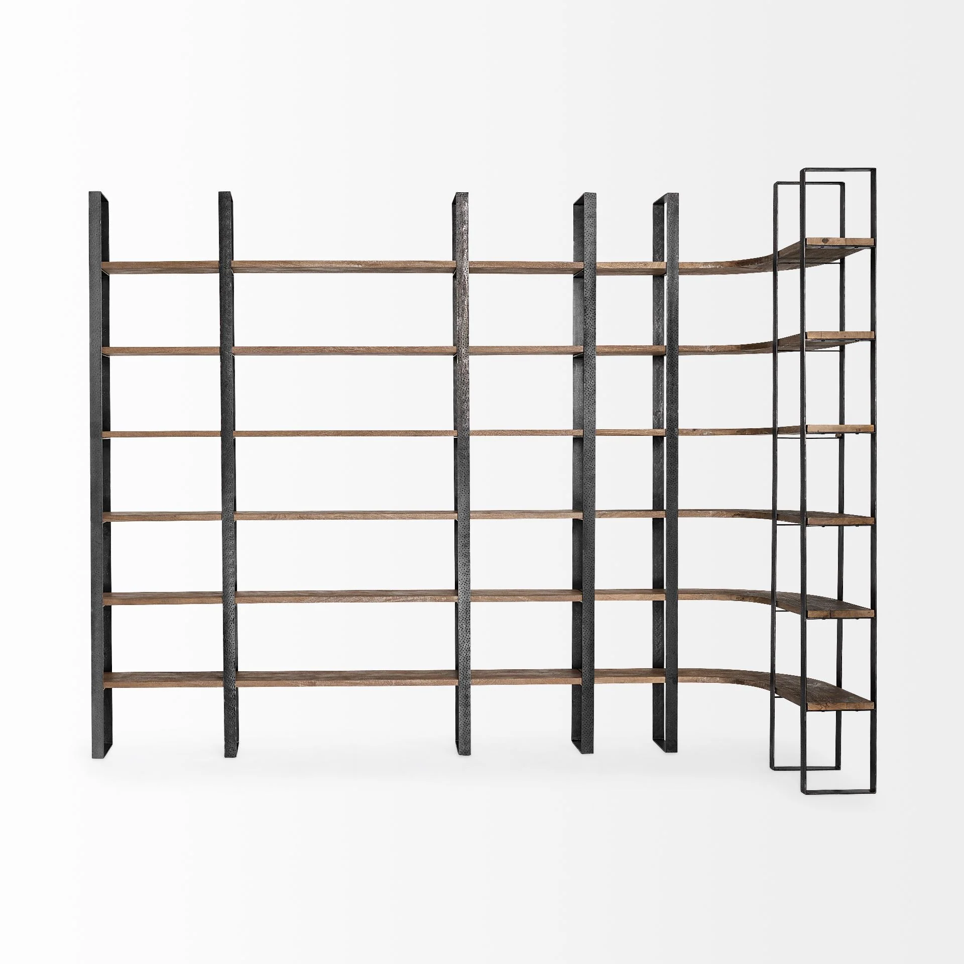 Black Iron Framed Wooden Shelving Unit By Homeroots - Image 5