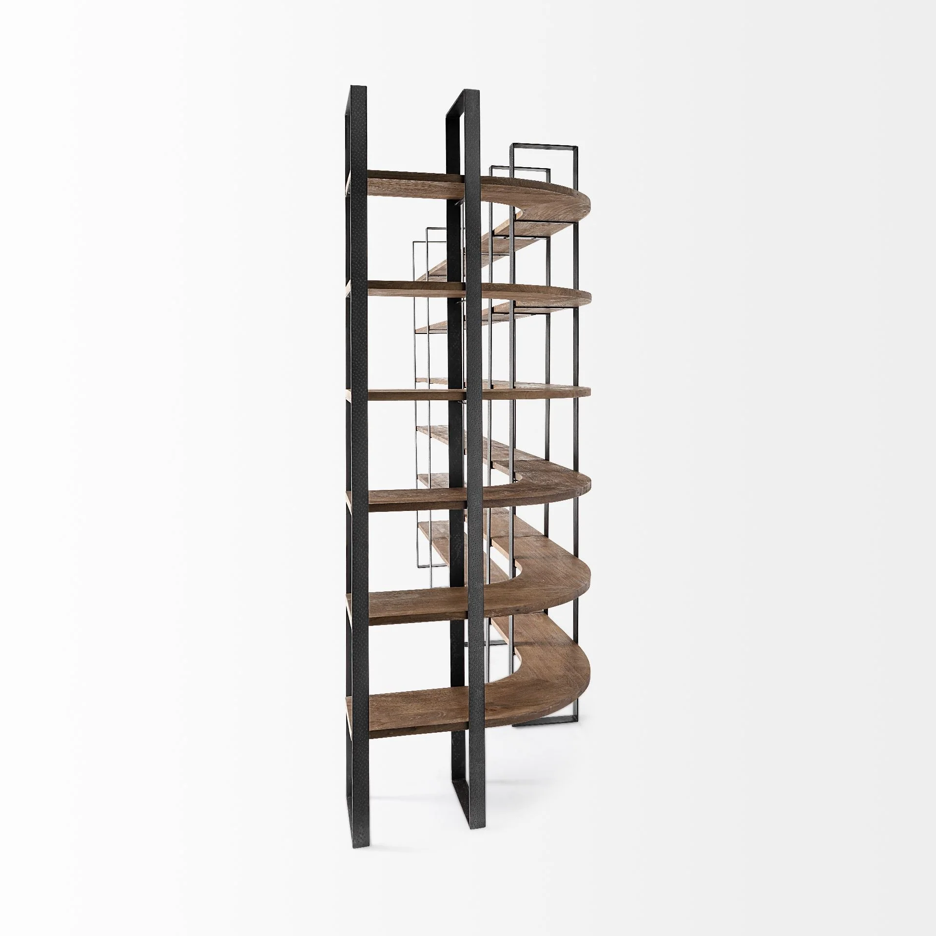 Black Iron Framed Wooden Shelving Unit By Homeroots - Image 6